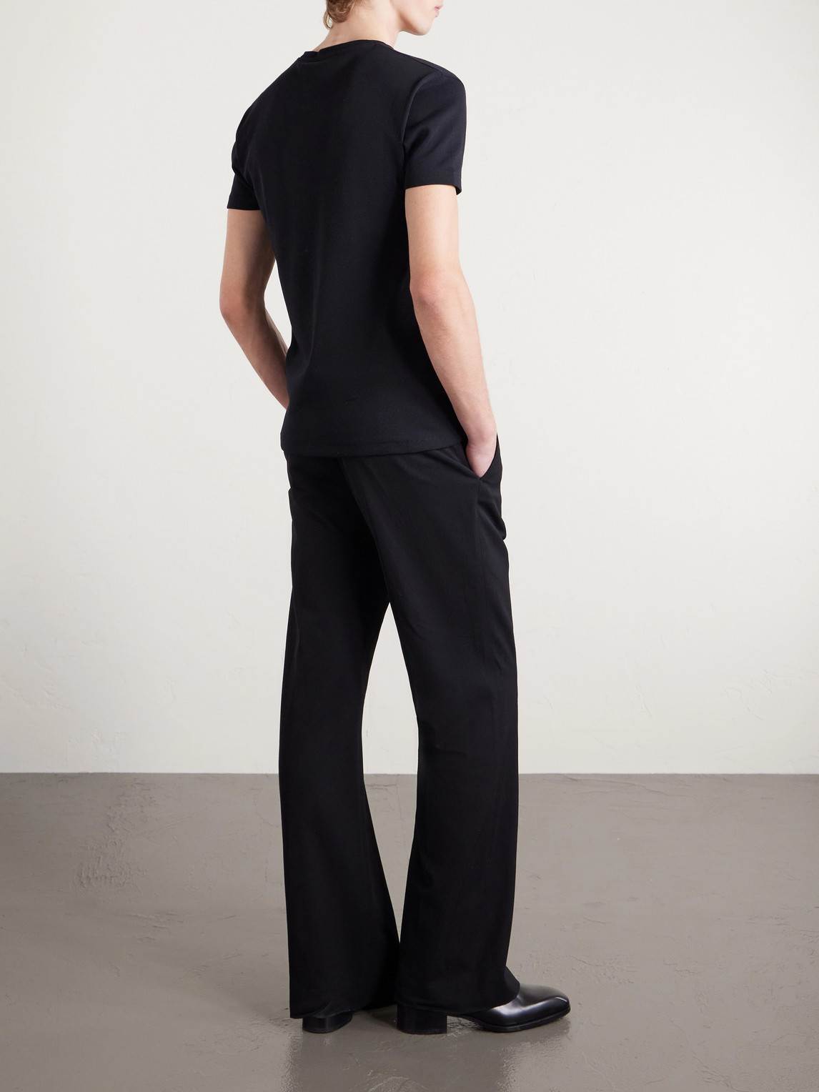 Pointelle-Knit Cotton T-Shirt