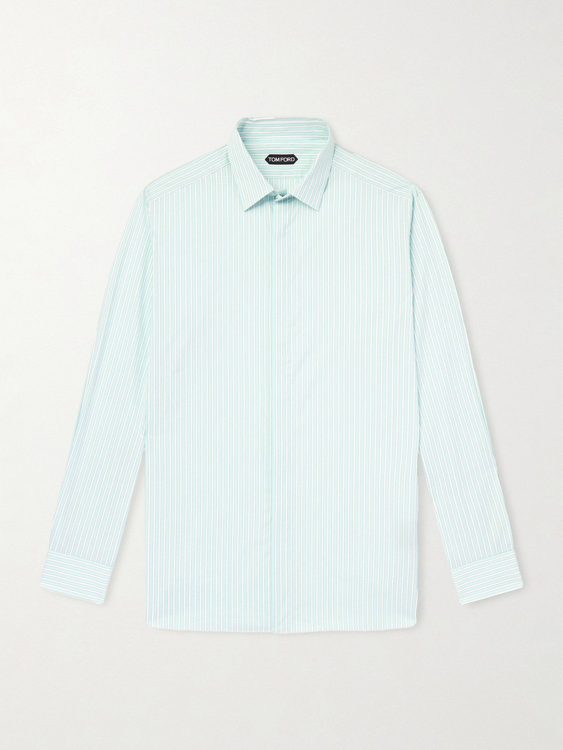 Tom Ford Striped Cotton-Poplin Shirt EU 39
