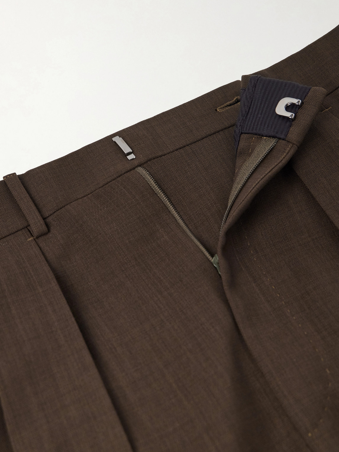 Pleated Wool Wide-Leg Trousers