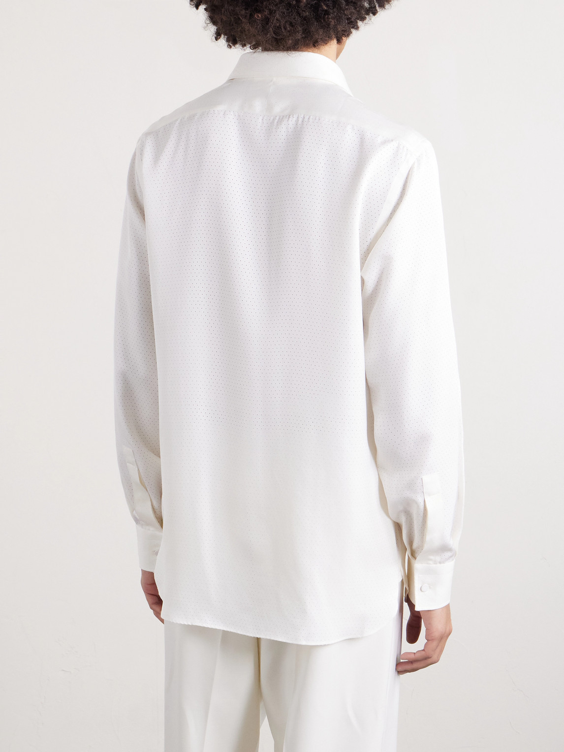 Perforated Silk-Twill Shirt