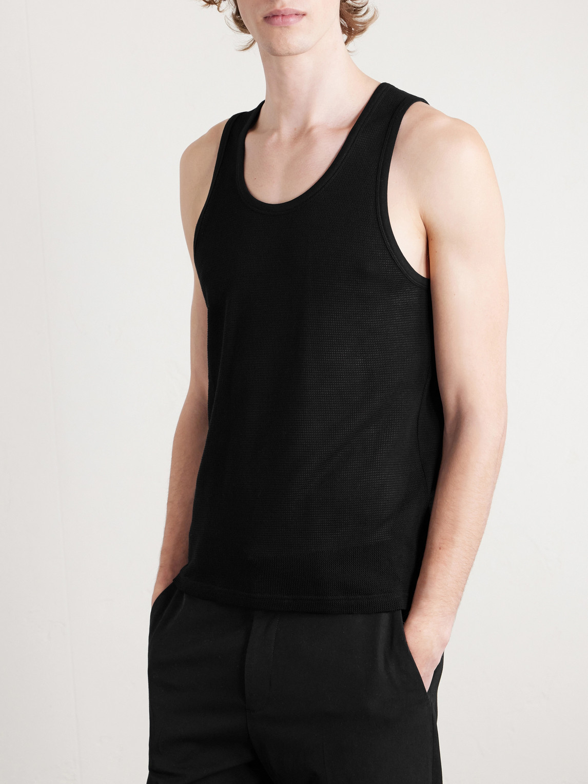 Open-Knit Cotton Tank Top