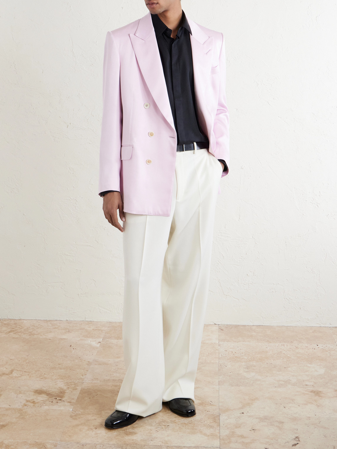 Perforated Silk-Twill Shirt