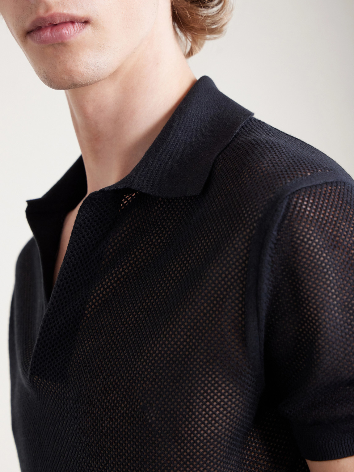 Open-Knit Sea Island Cotton And Silk-Blend Polo Shirt