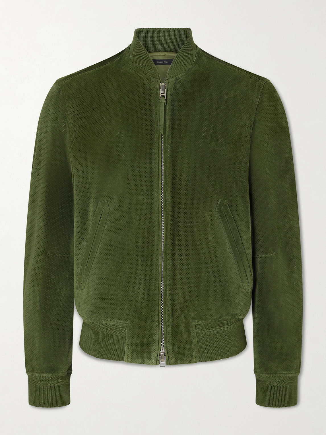 Tom Ford Perforated Suede Bomber Jacket IT 46
