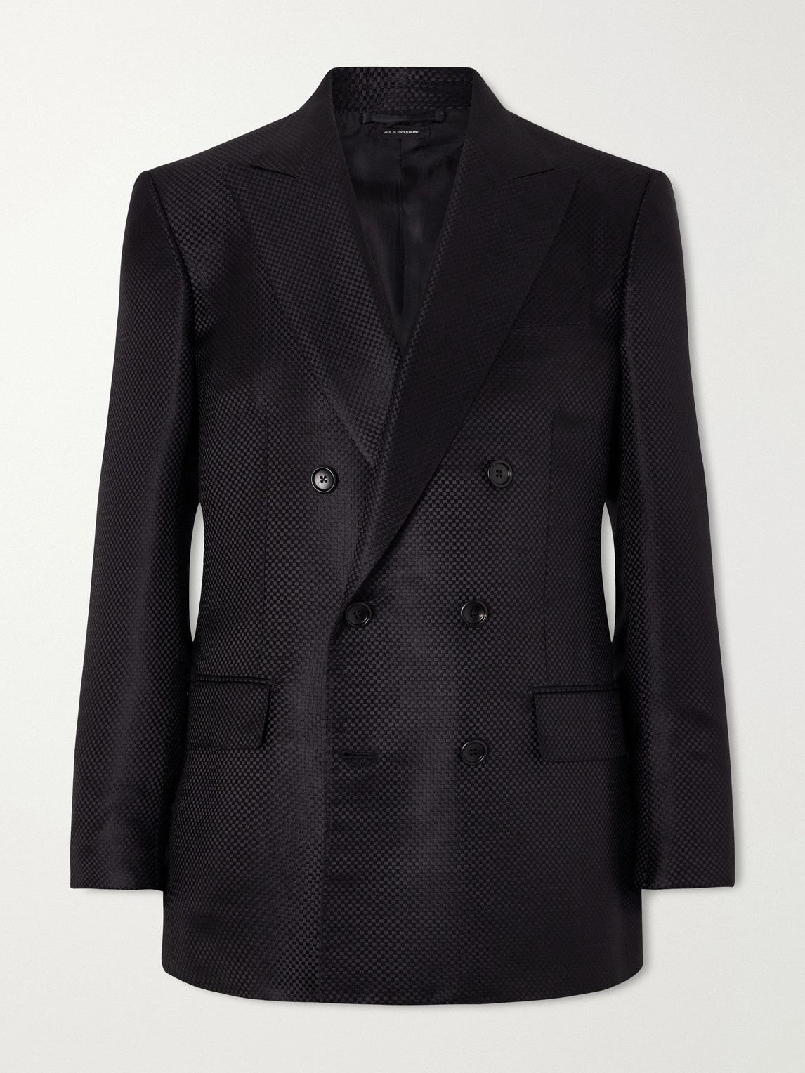 Tom Ford Double-Breasted Silk-Hopsack Blazer IT 52 - Women's Clothing