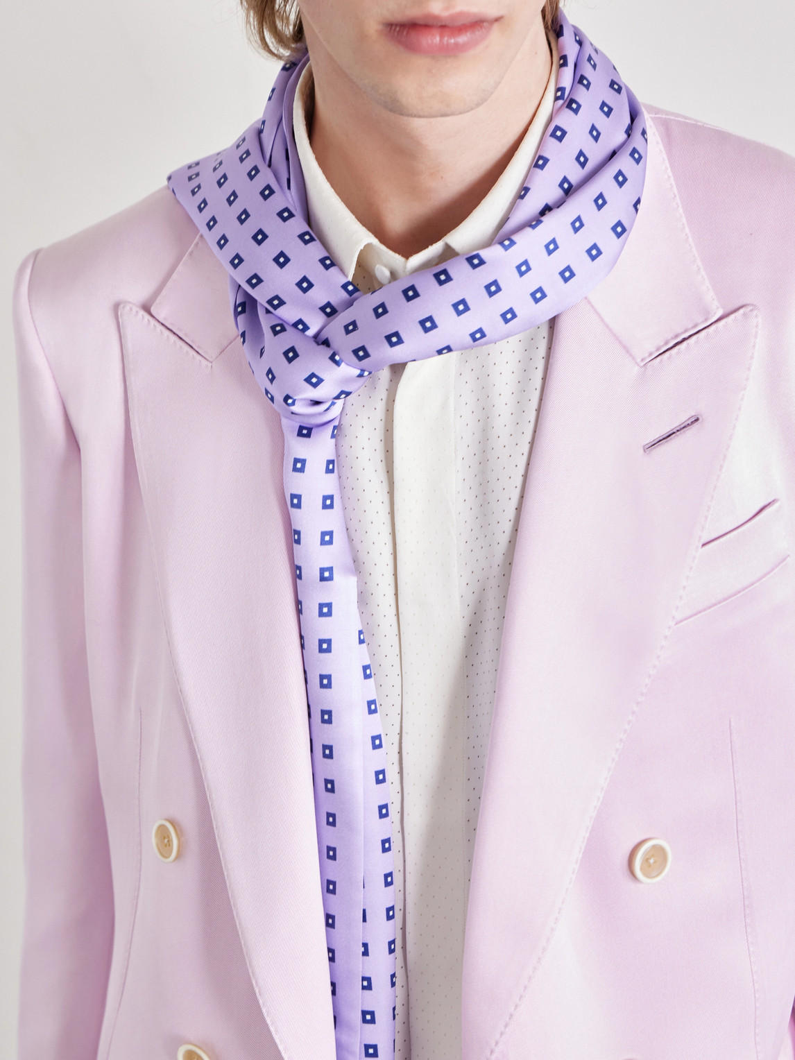 Silk-Gabardine Blazer Double-Breasted