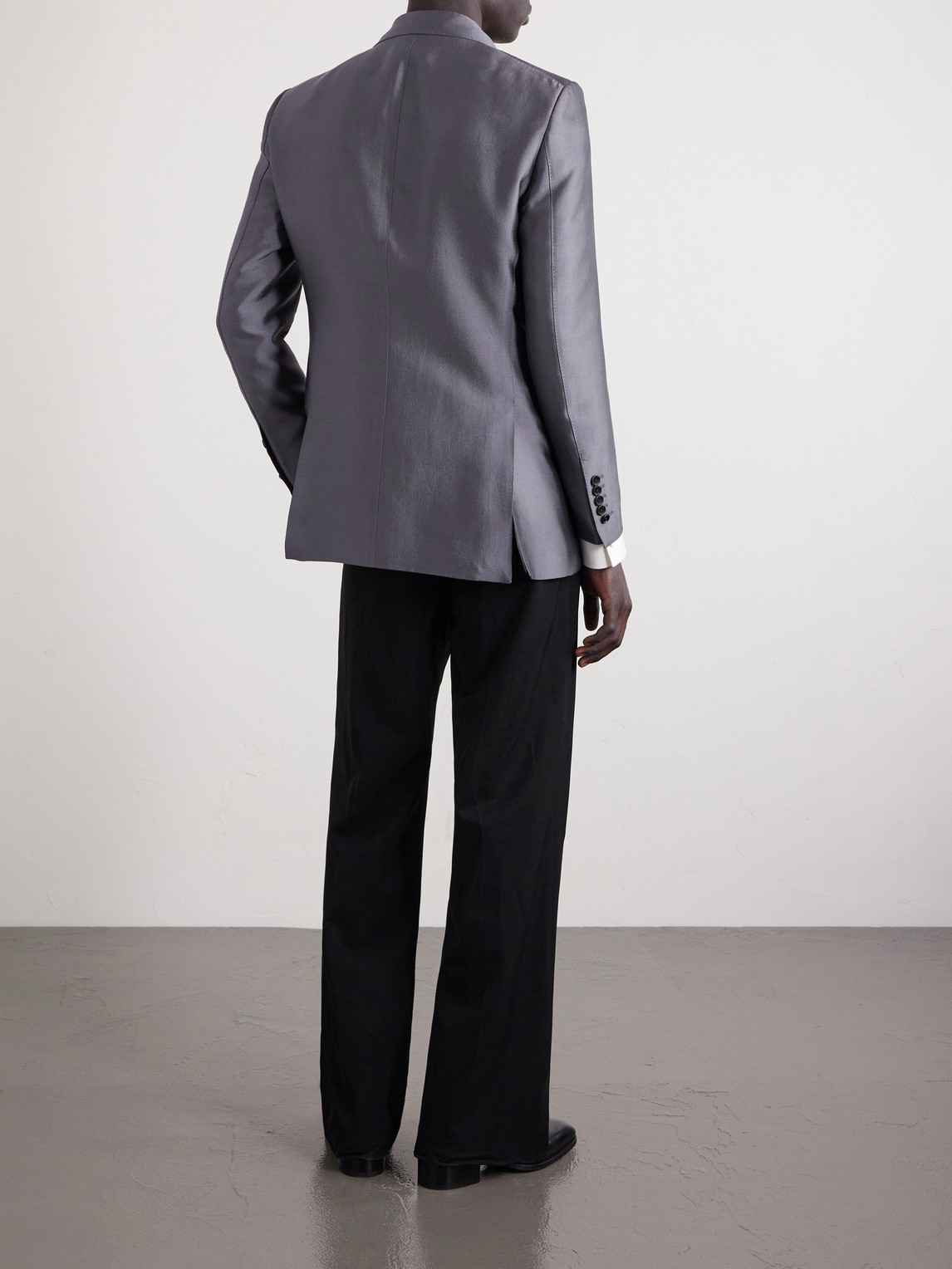 Silk Blazer Double-Breasted