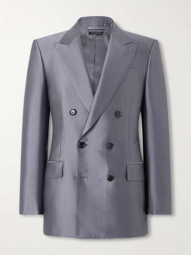 TOM FORD Double-Breasted Silk Blazer