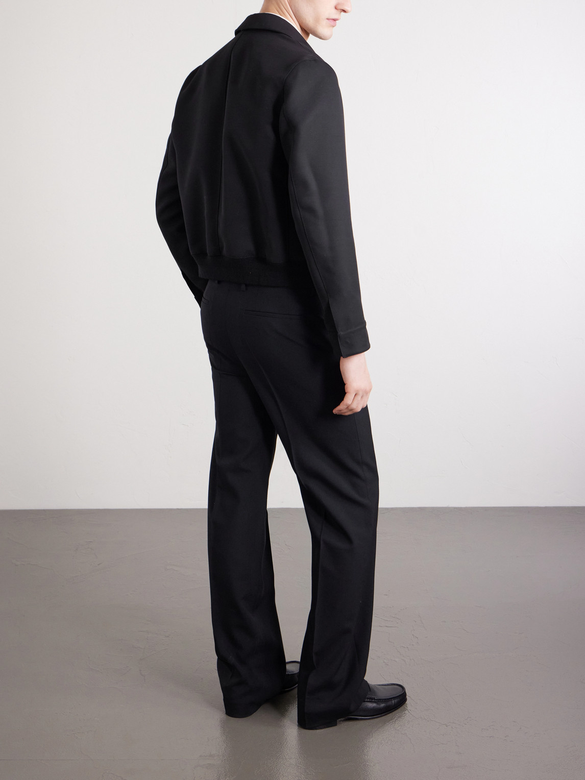 Leather-Trimmed Wool And Silk-Blend Jacket