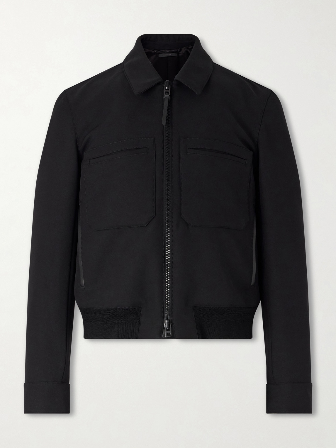 Tom Ford Leather-Trimmed Wool and Silk-Blend Jacket - Men