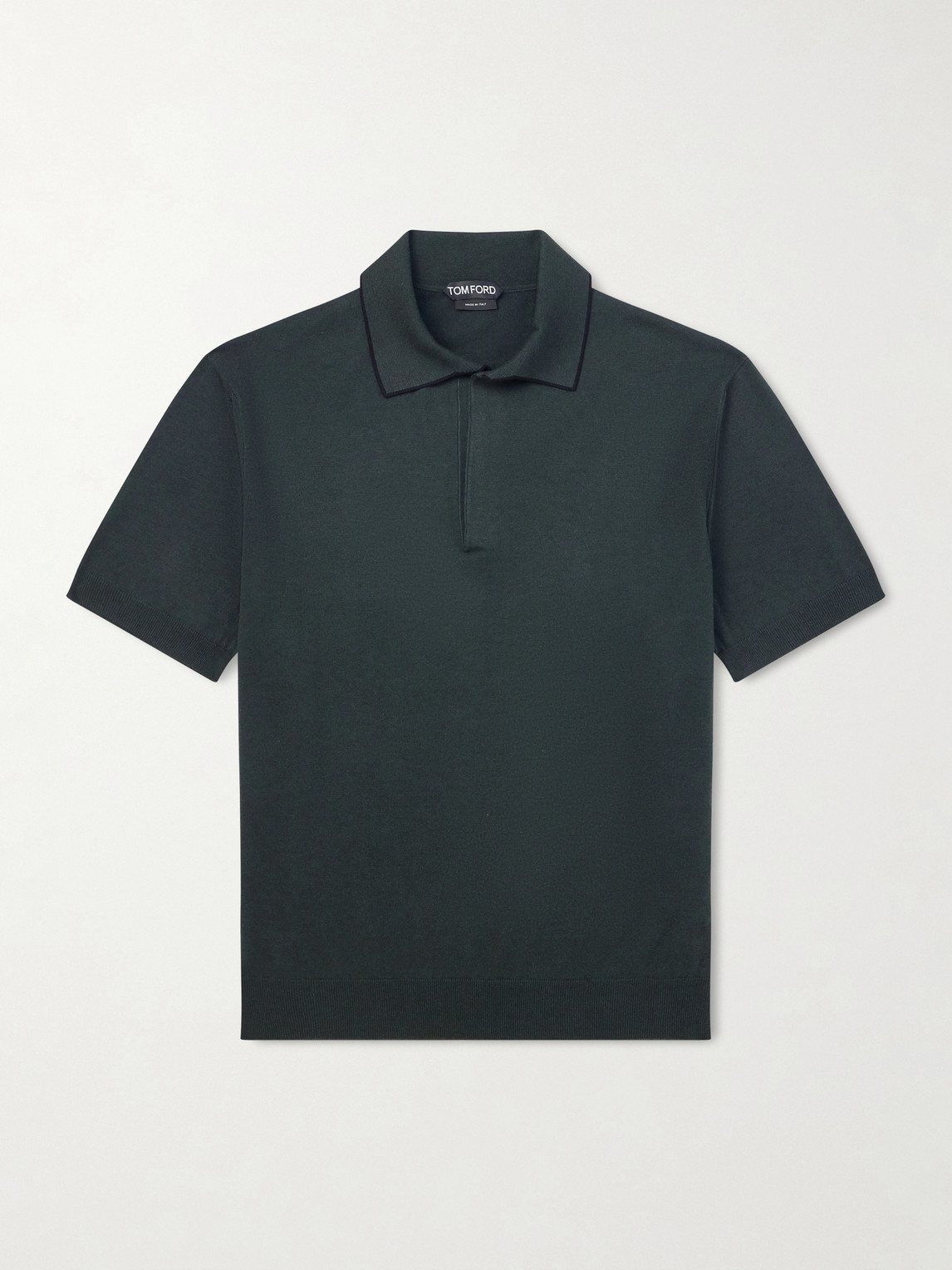 Tom Ford Sea Island Cotton and Silk-Blend Polo Shirt IT 46