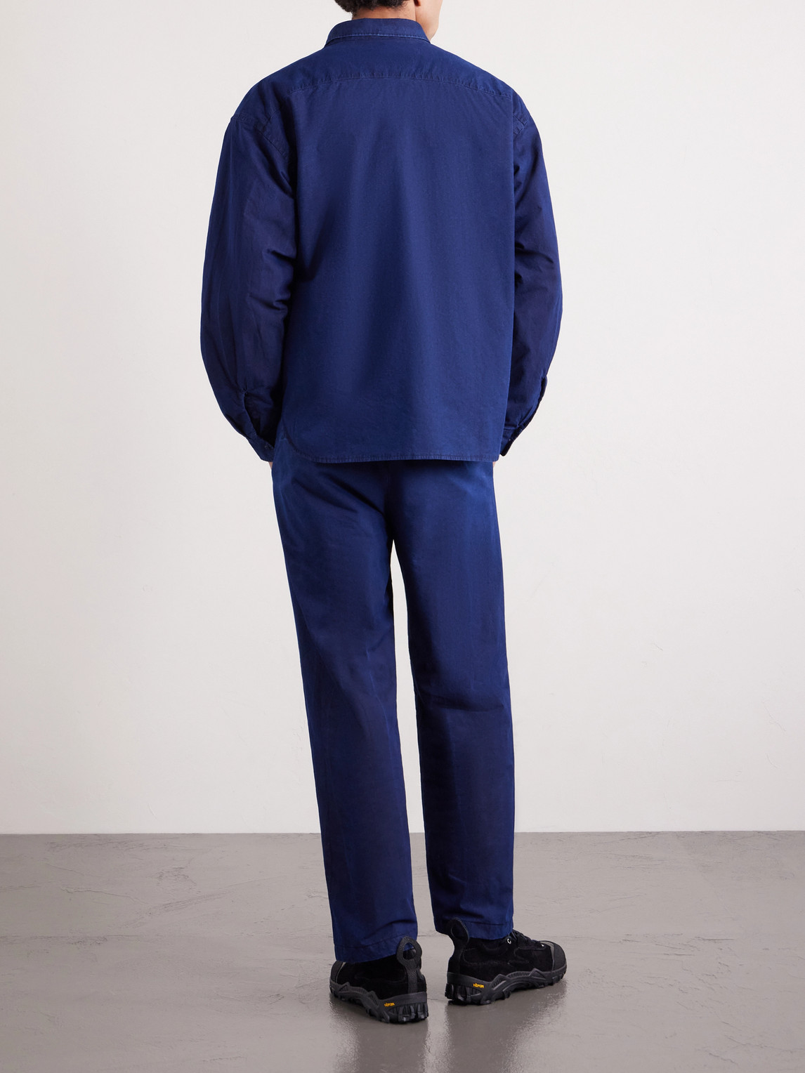  A Kind Of Guise - Nanamica Insulation Cropped Straight-leg Padded Cotton-blend Trousers - Men - Blue - Uk/us 30 
