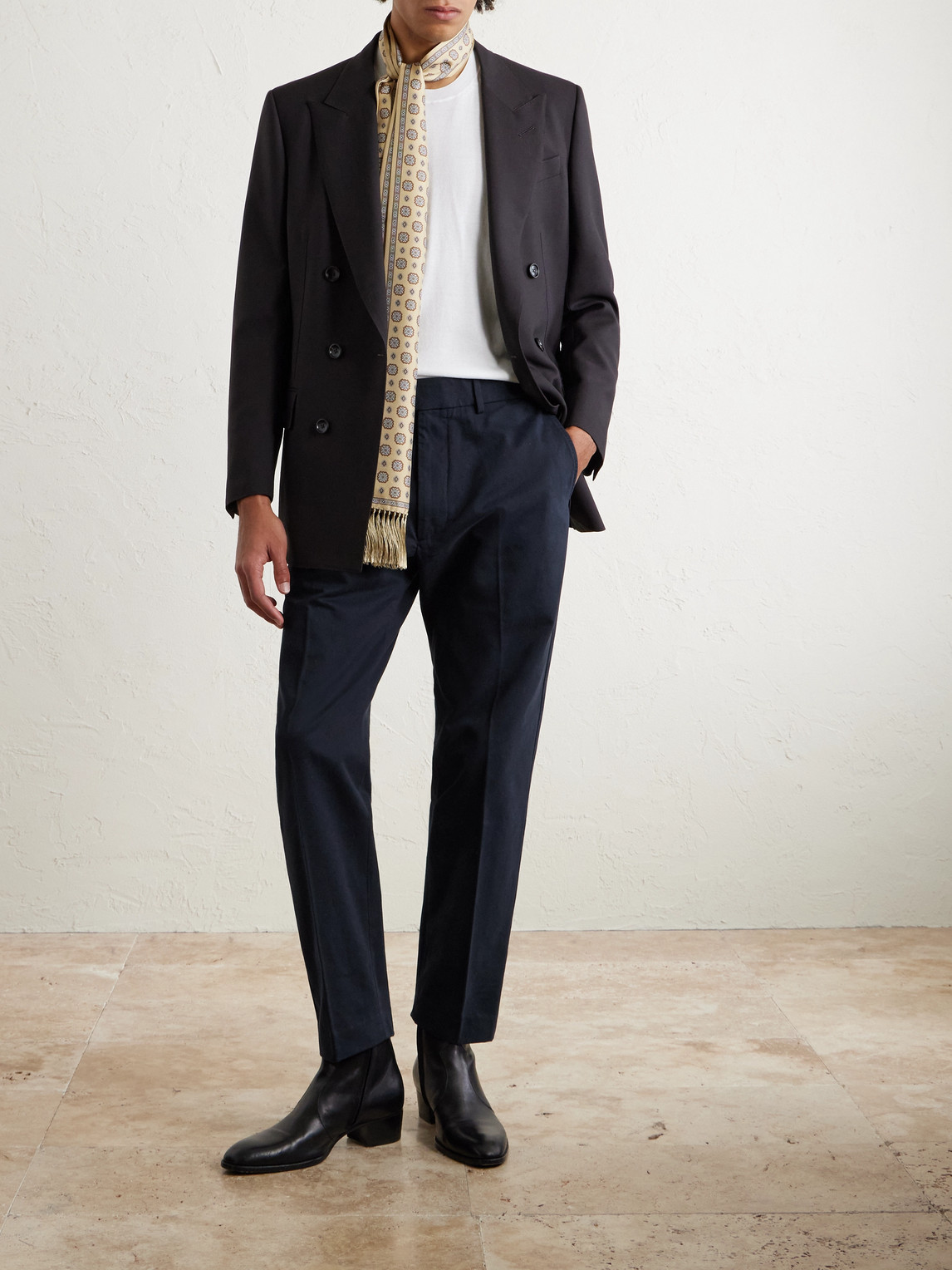Straight-Leg Cotton-Drill Trousers
