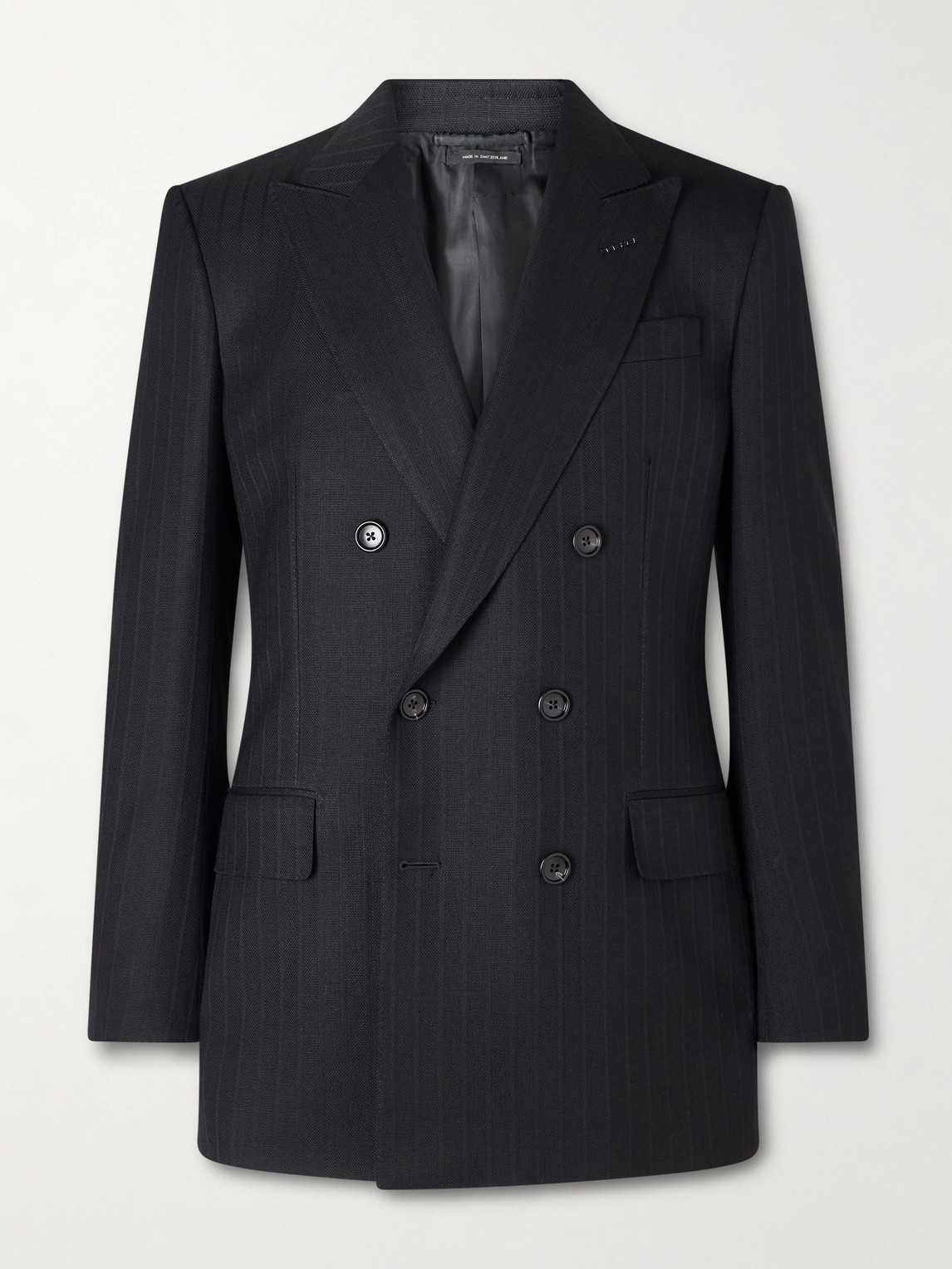 Tom Ford Double-Breasted Pinstriped Wool Suit Jacket IT 52