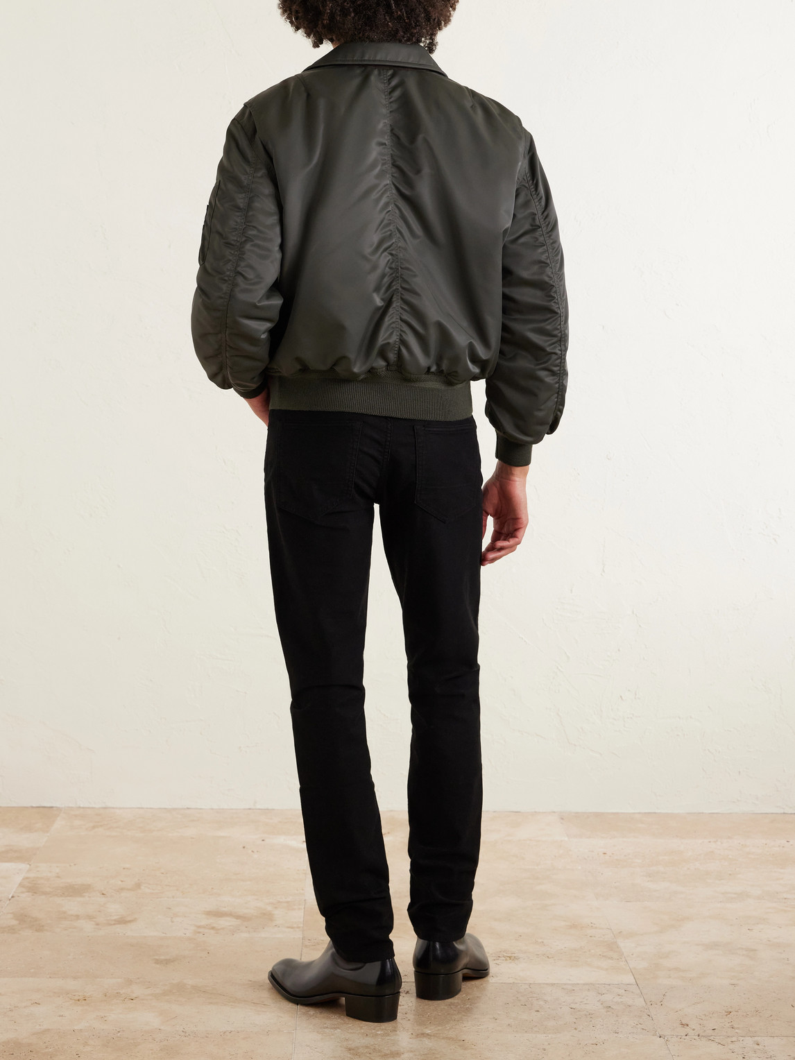  Tom Ford - Padded Satin Bomber Jacket - Men - Green - It 46 