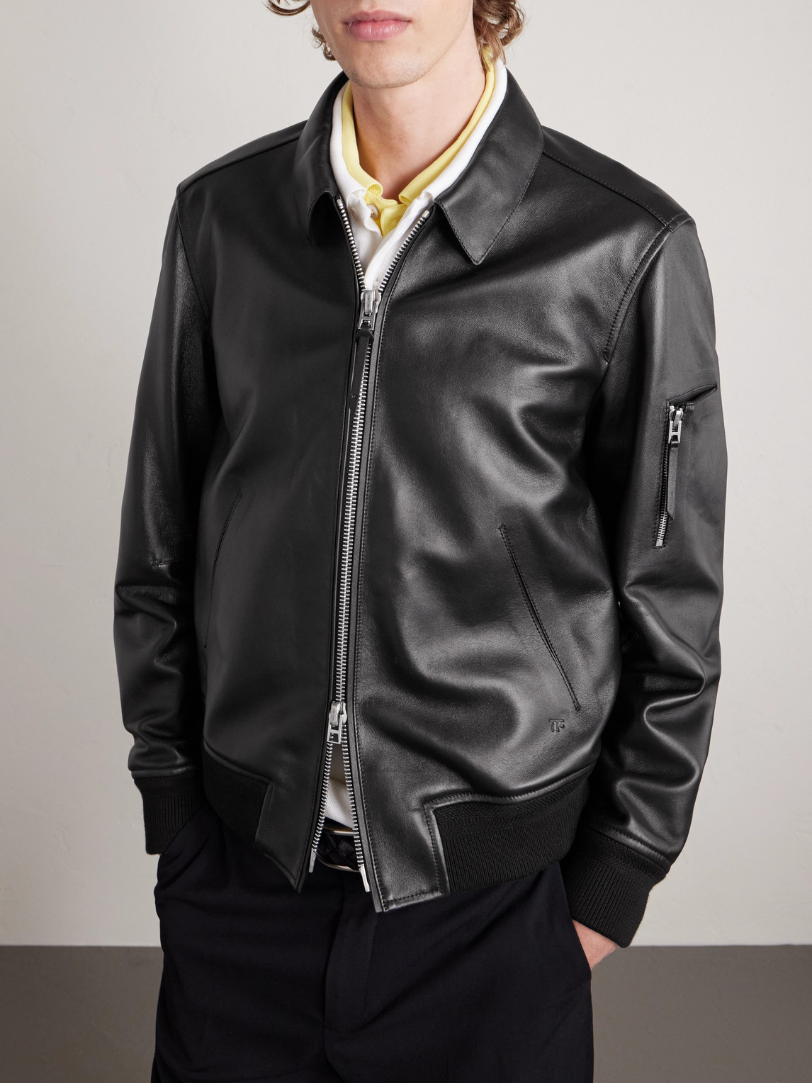  Tom Ford - Leather Blouson Jacket - Men - Black - It 48 