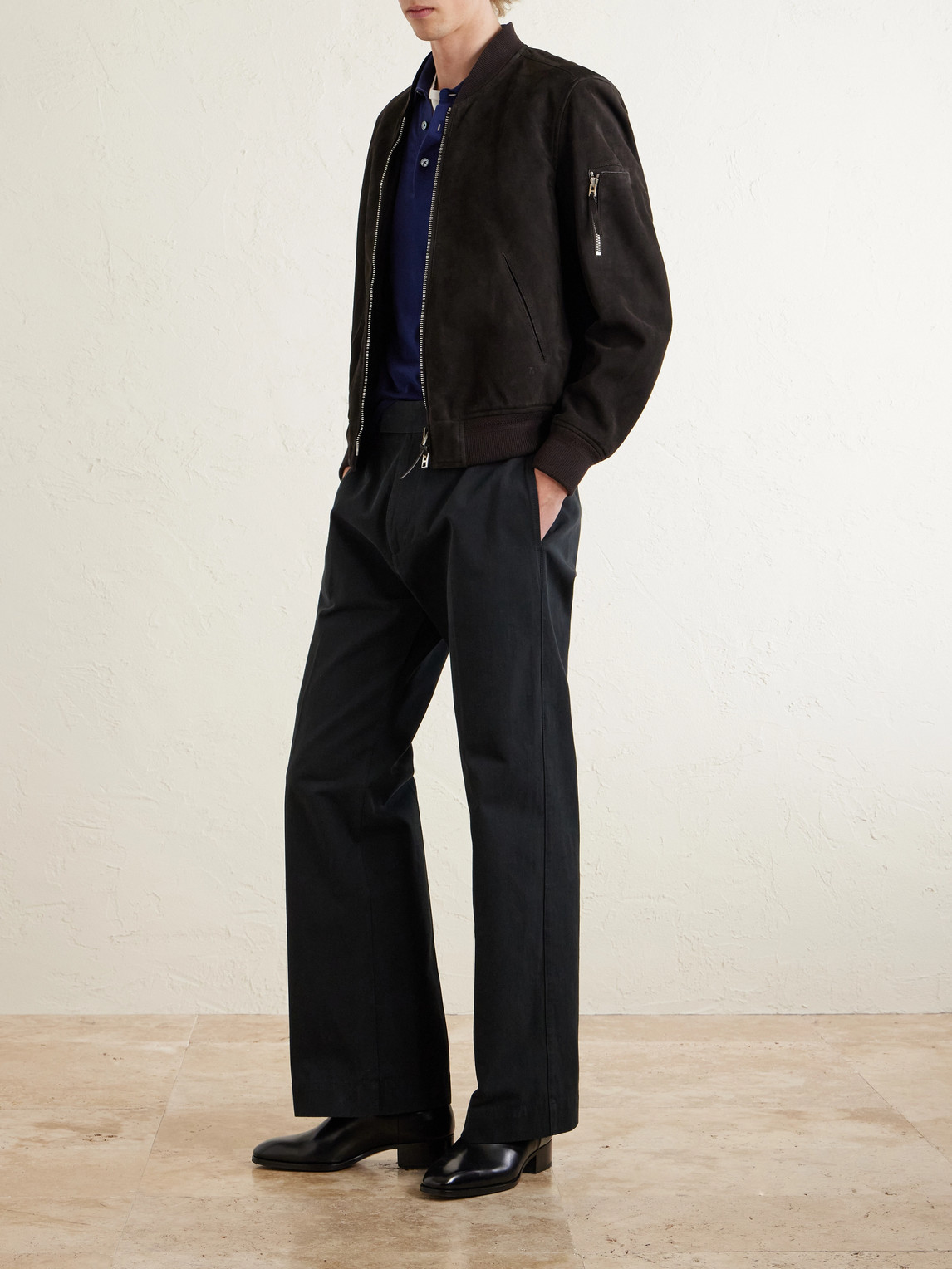 Wide-Leg Cotton-Drill Trousers