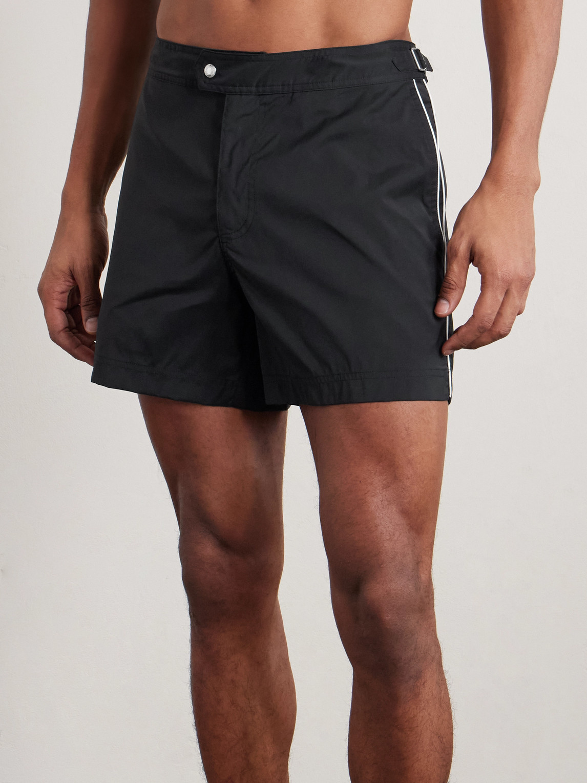 Tom Ford Black Swimsuit With Buckle On The Front In Tech Fabric Man