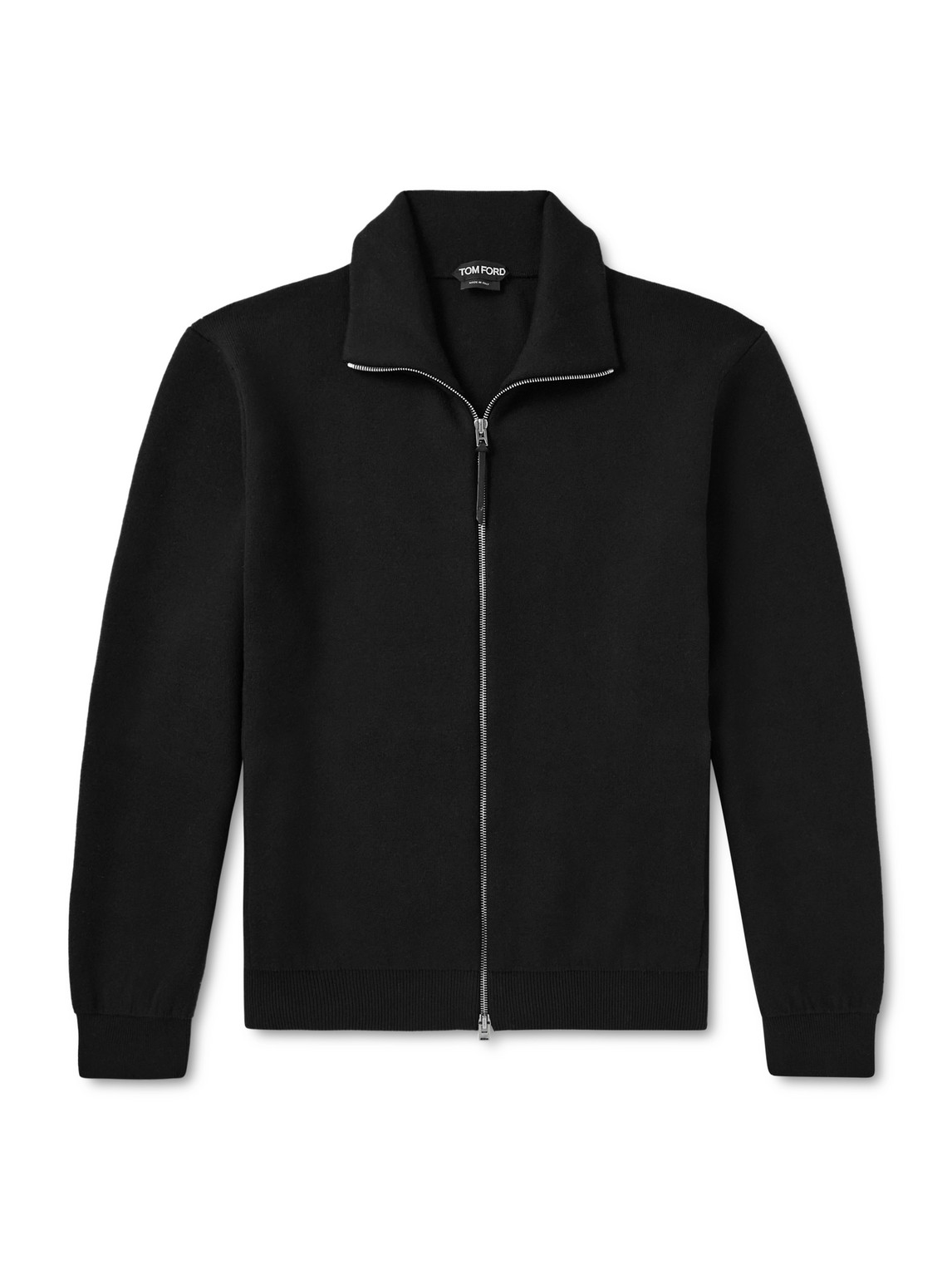 Tom Ford Wool-blend Zip-up Cardigan In Black