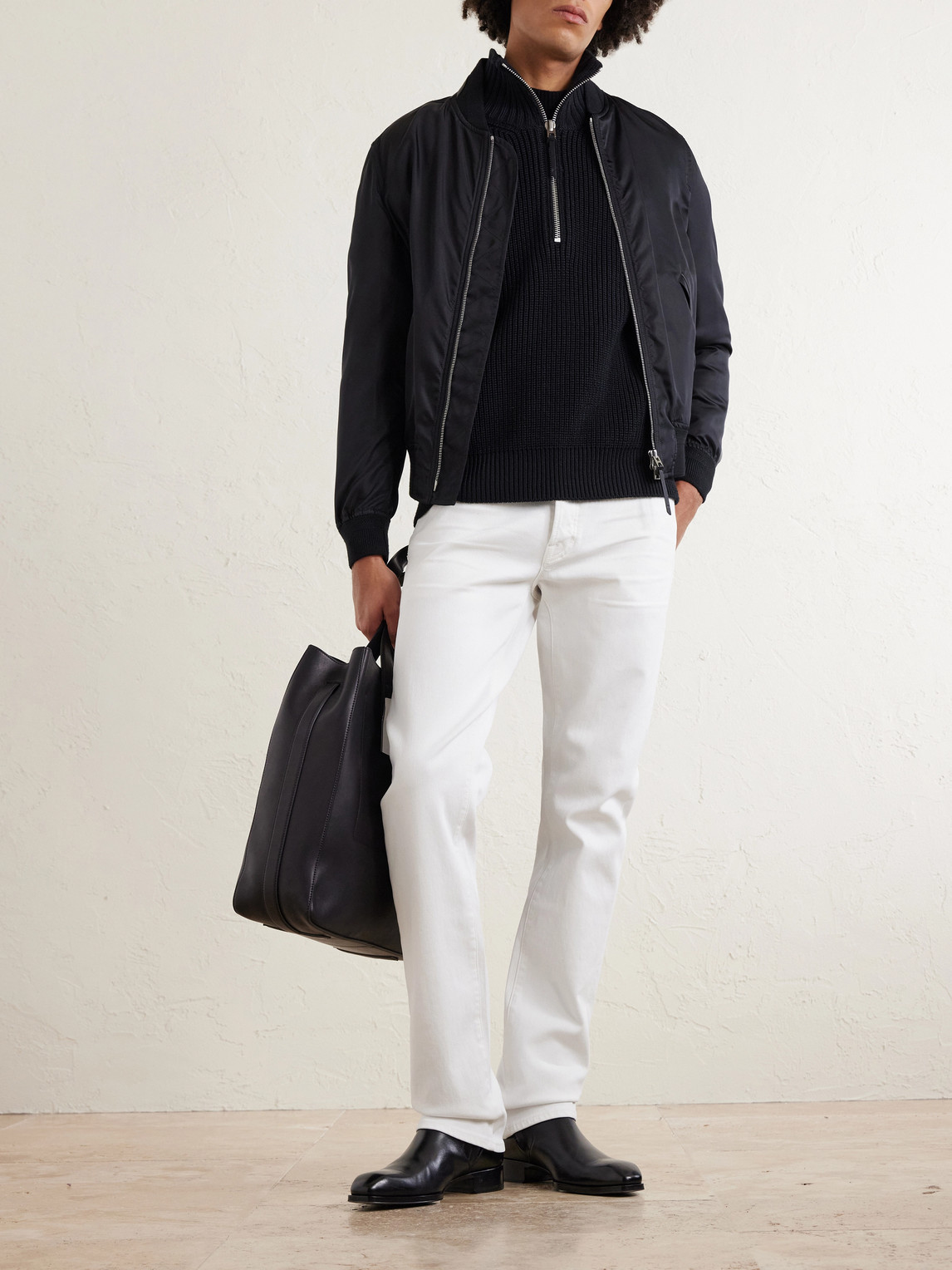 Slim-Fit Straight-Leg Cotton-Blend Corduroy