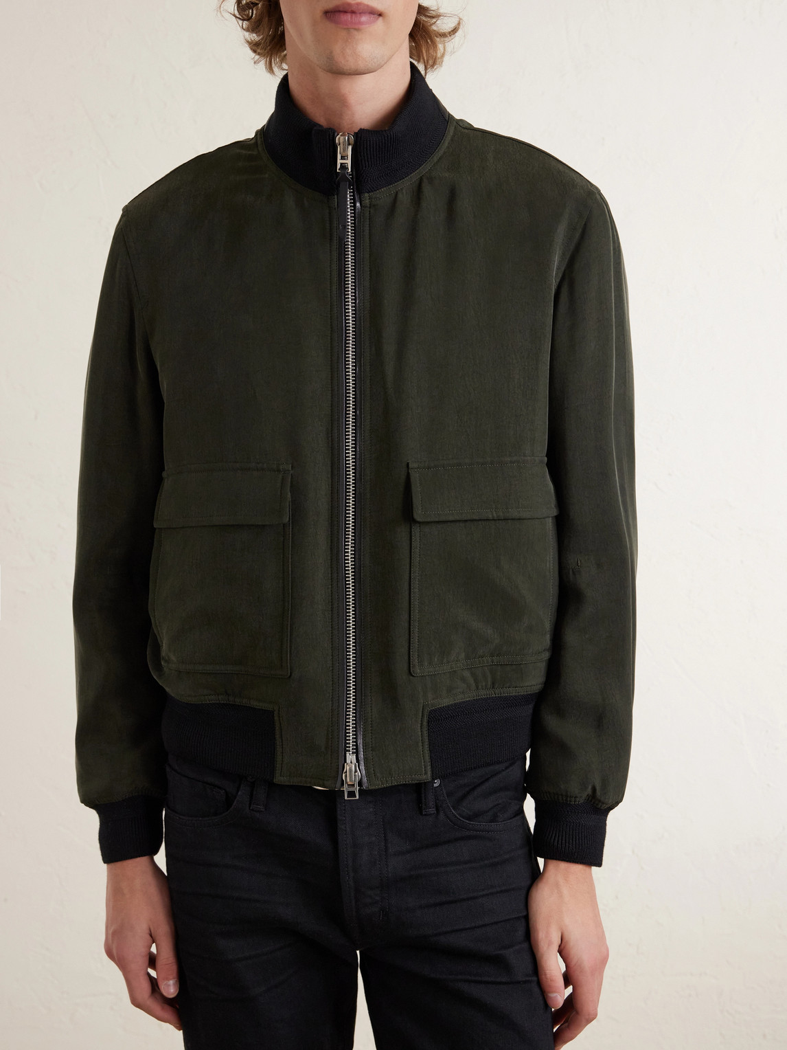 Tom Ford - Gabardine Bomber Jacket - Men - Green - It 44 