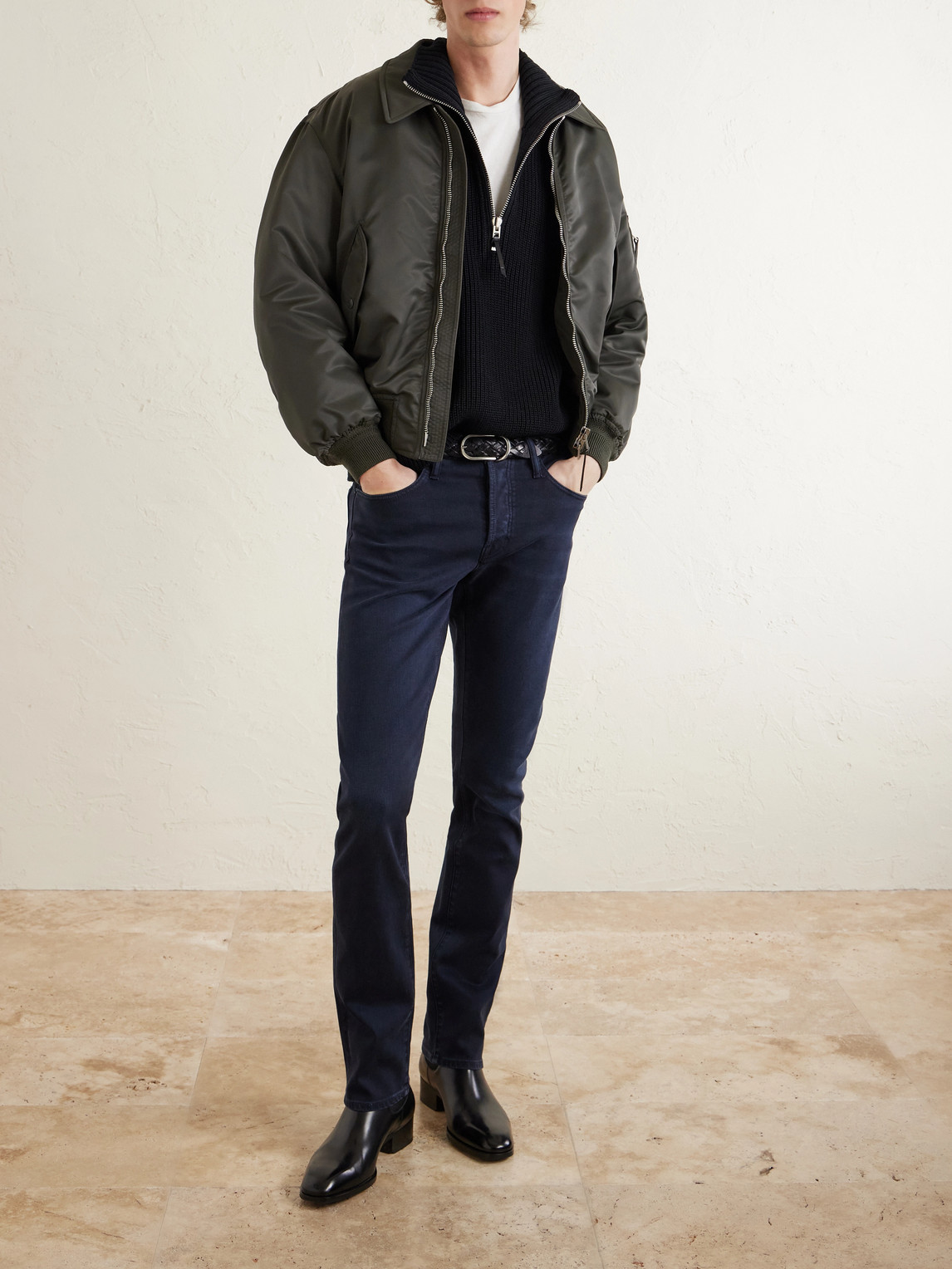 Slim-Fit Straight-Leg Cotton-Blend Corduroy