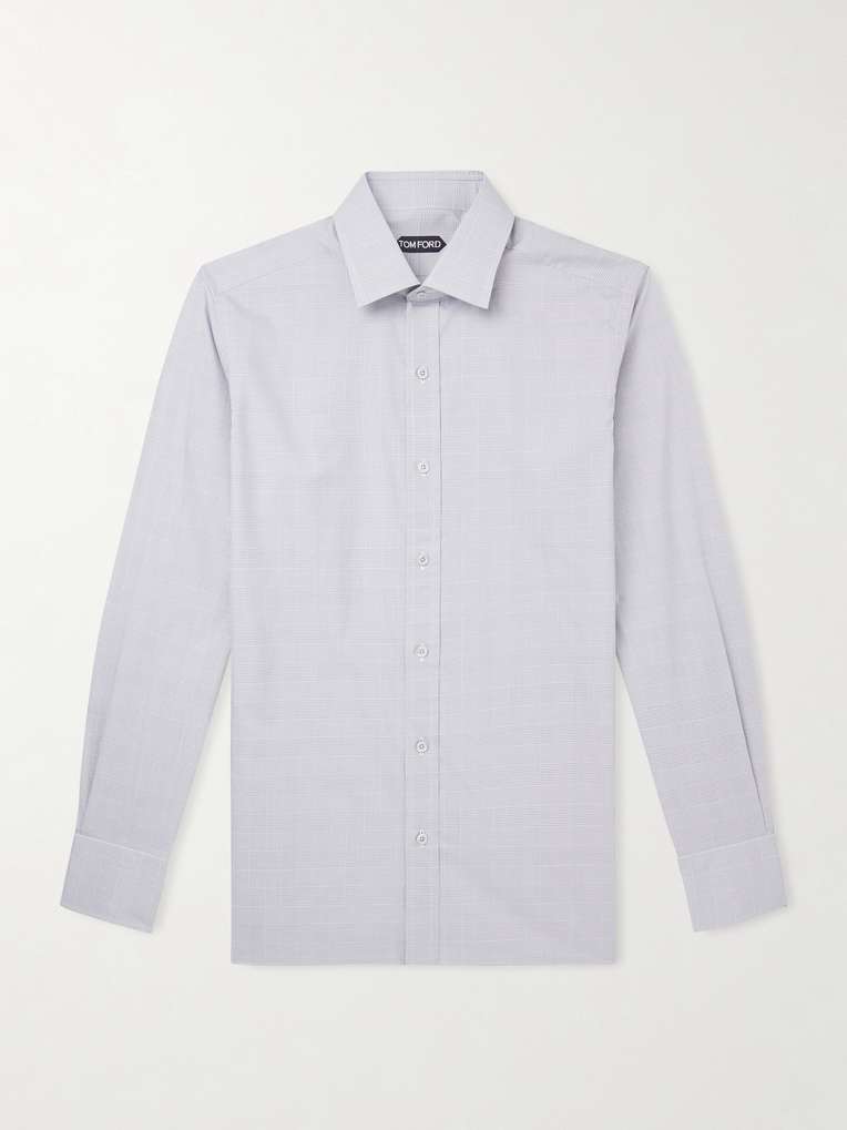 Tom Ford — Prince of Wales Checked Cotton-Poplin Shirt