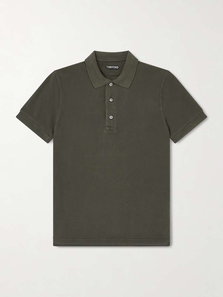 Tom Ford — Slim-Fit Lyocell and Cotton-Blend Piqué Polo Shirt
