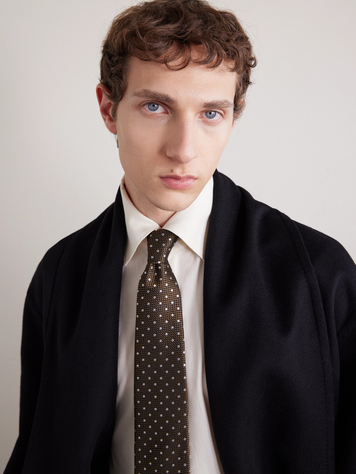 8cm Embroidered Polka-Dot Silk-Jacquard Tie — 2