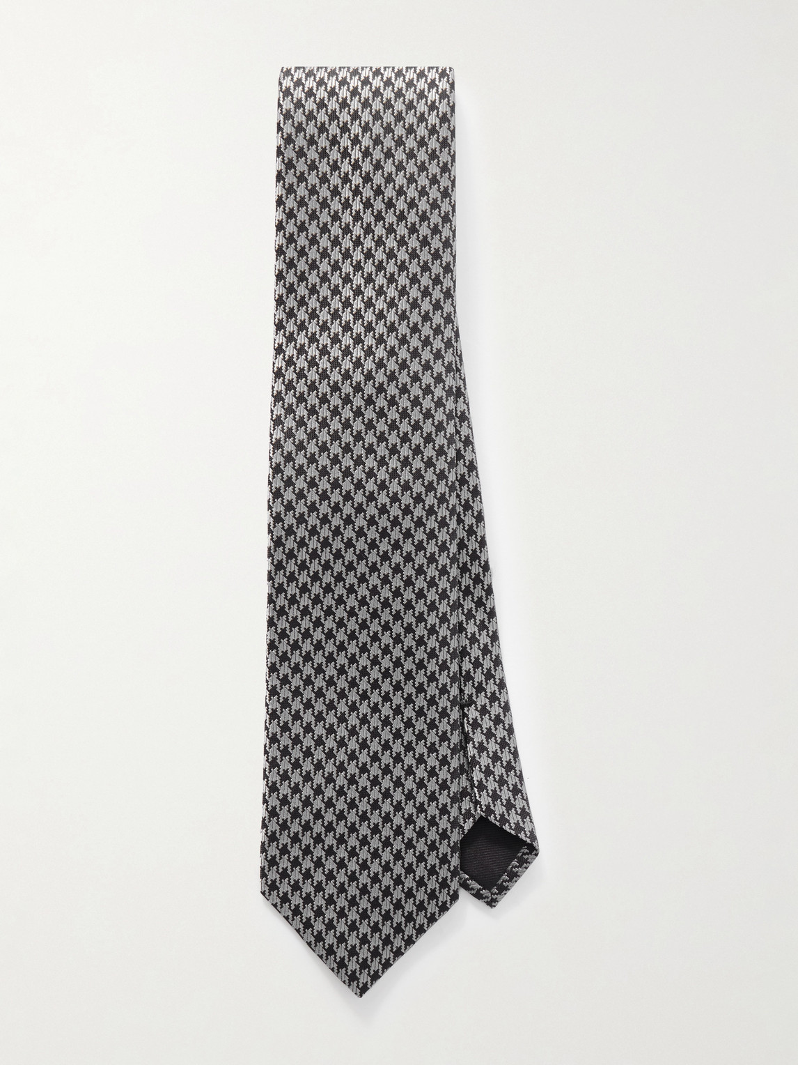 Tom Ford 8cm Houndstooth Silk-jacquard Tie In Gray