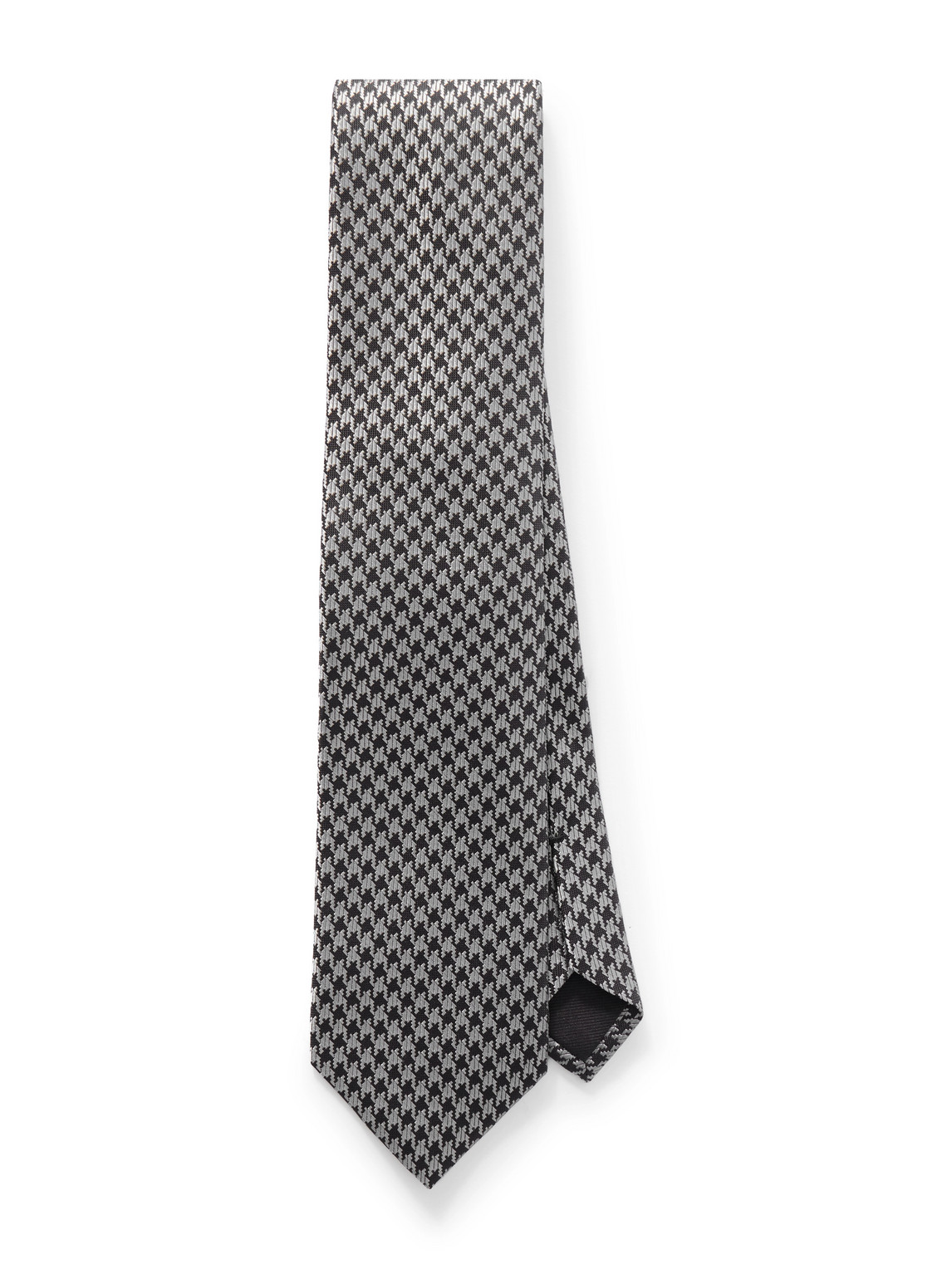 Tom Ford 8cm Houndstooth Silk-jacquard Tie In Gray