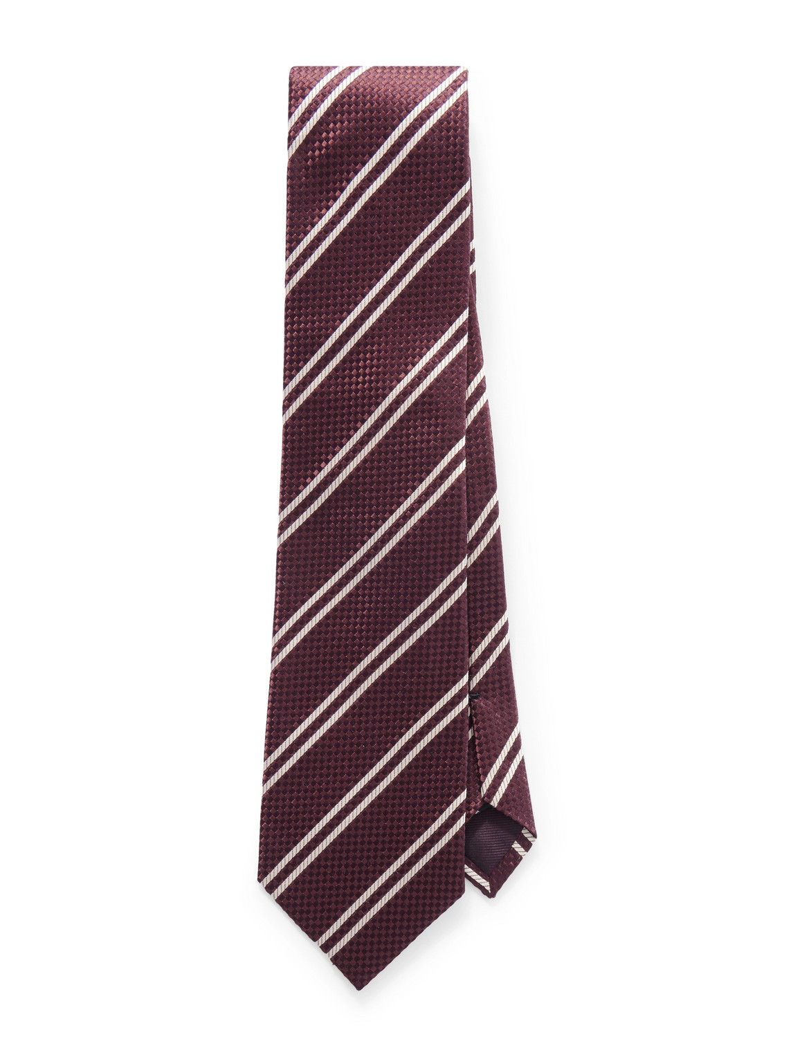 Tom Ford 8cm Striped Silk-jacquard Tie In Red