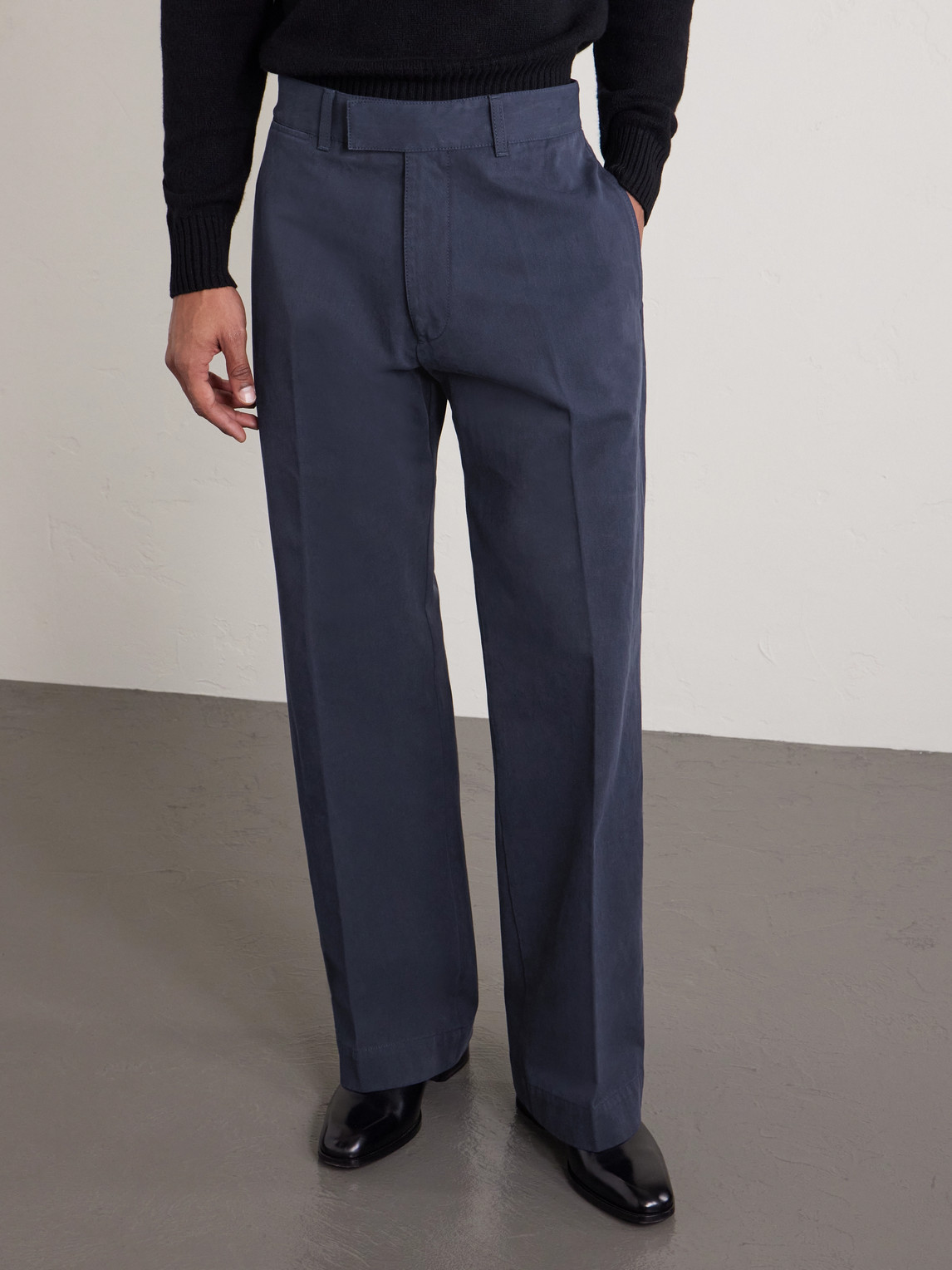 Wide-Leg Cotton-Drill Trousers
