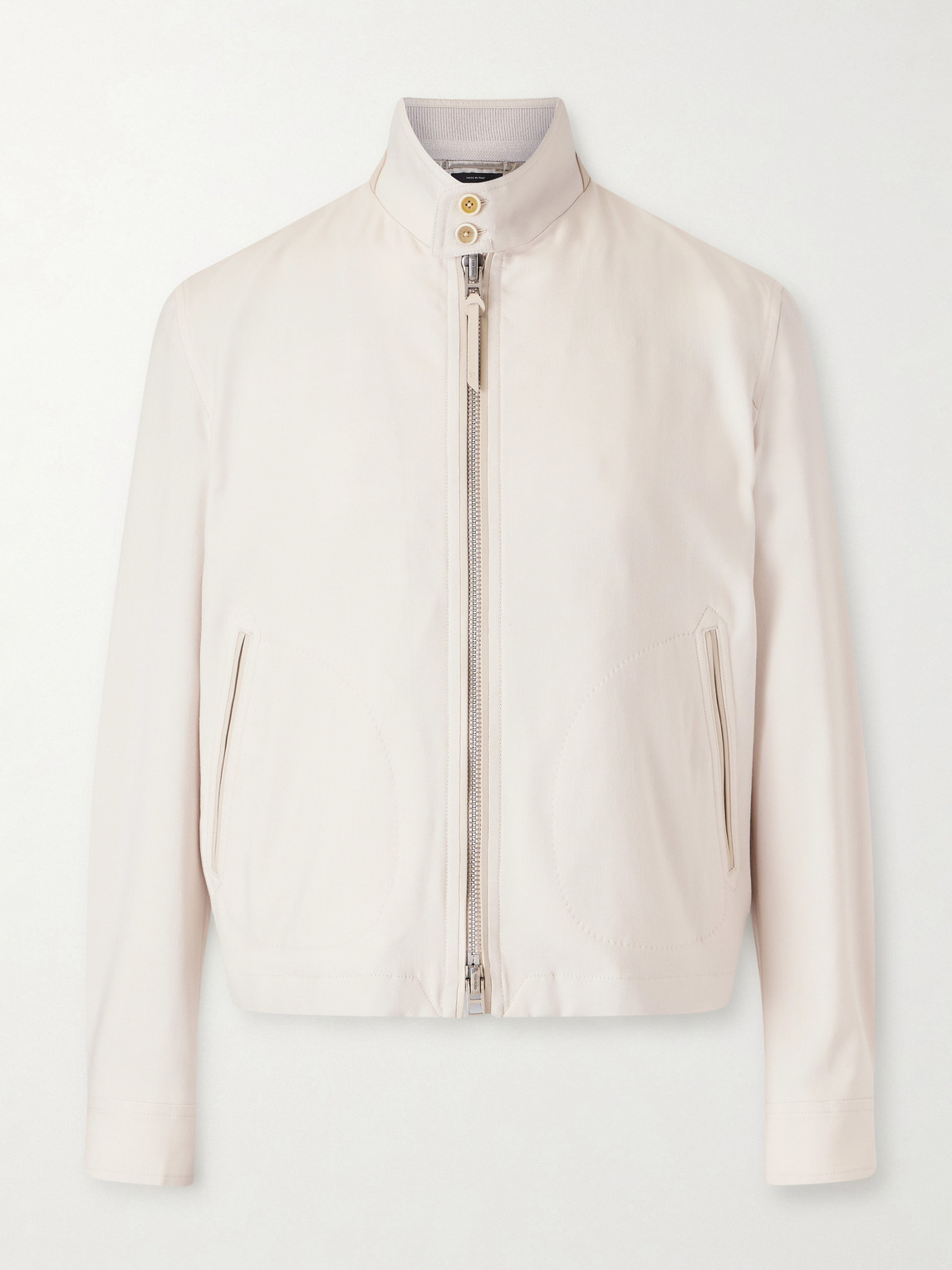 Tom Ford Leather-Trimmed Virgin Wool, Cashmere and Silk-Blend Canvas Jacket - Men