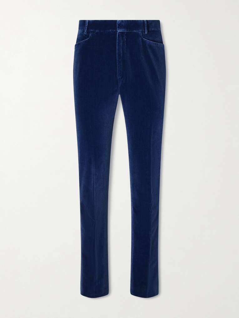 Tom Ford — Tapered Cotton-Velvet Tuxedo Trousers