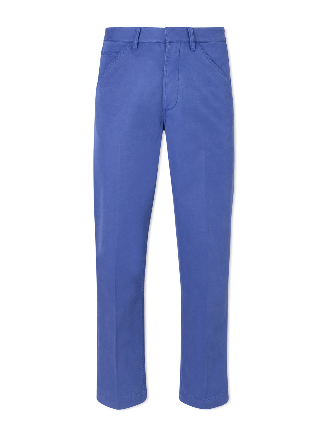 Tom Ford Straight-leg Cotton-twill Trousers In Blue