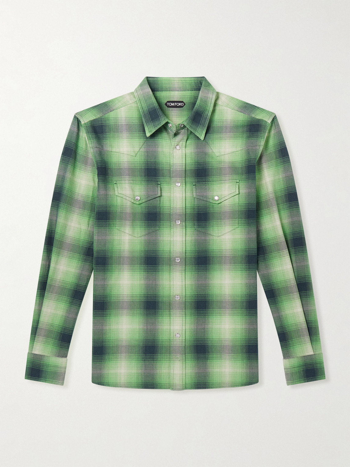 Tom Ford Slim-Fit Checked Cotton-Flannel Shirt - Men