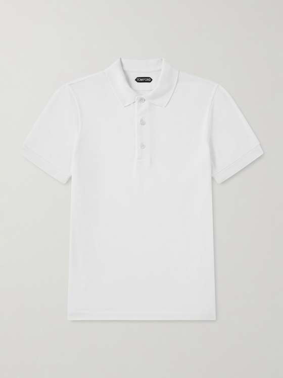 Tomford Slim-Fit Lyocell and Cotton-Blend Piqué Polo Shirt