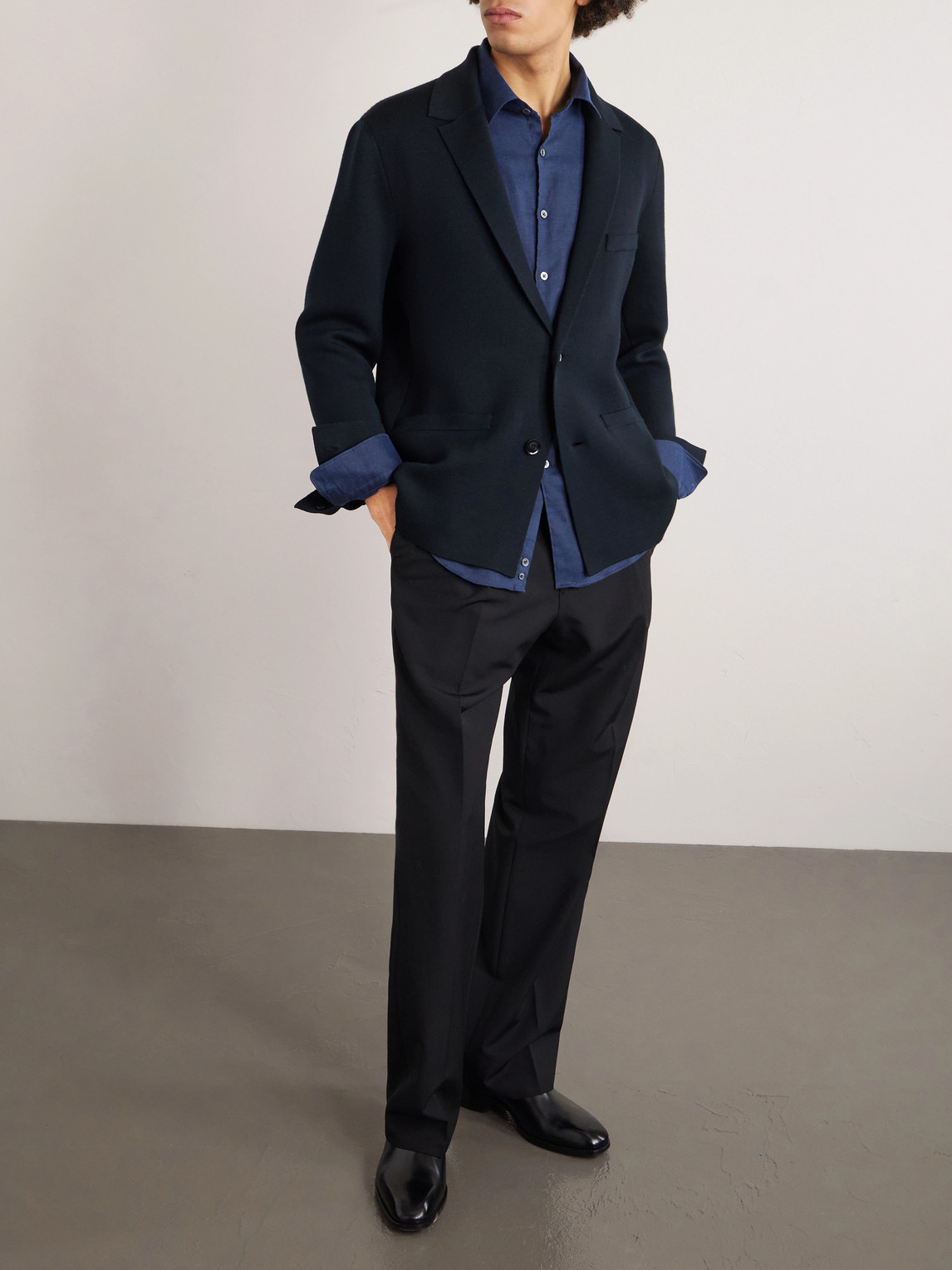 Tom Ford Wool-blend Jacket In Black