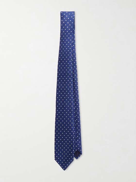 Tomford 8cm Embroidered Polka-Dot Silk-Jacquard Tie