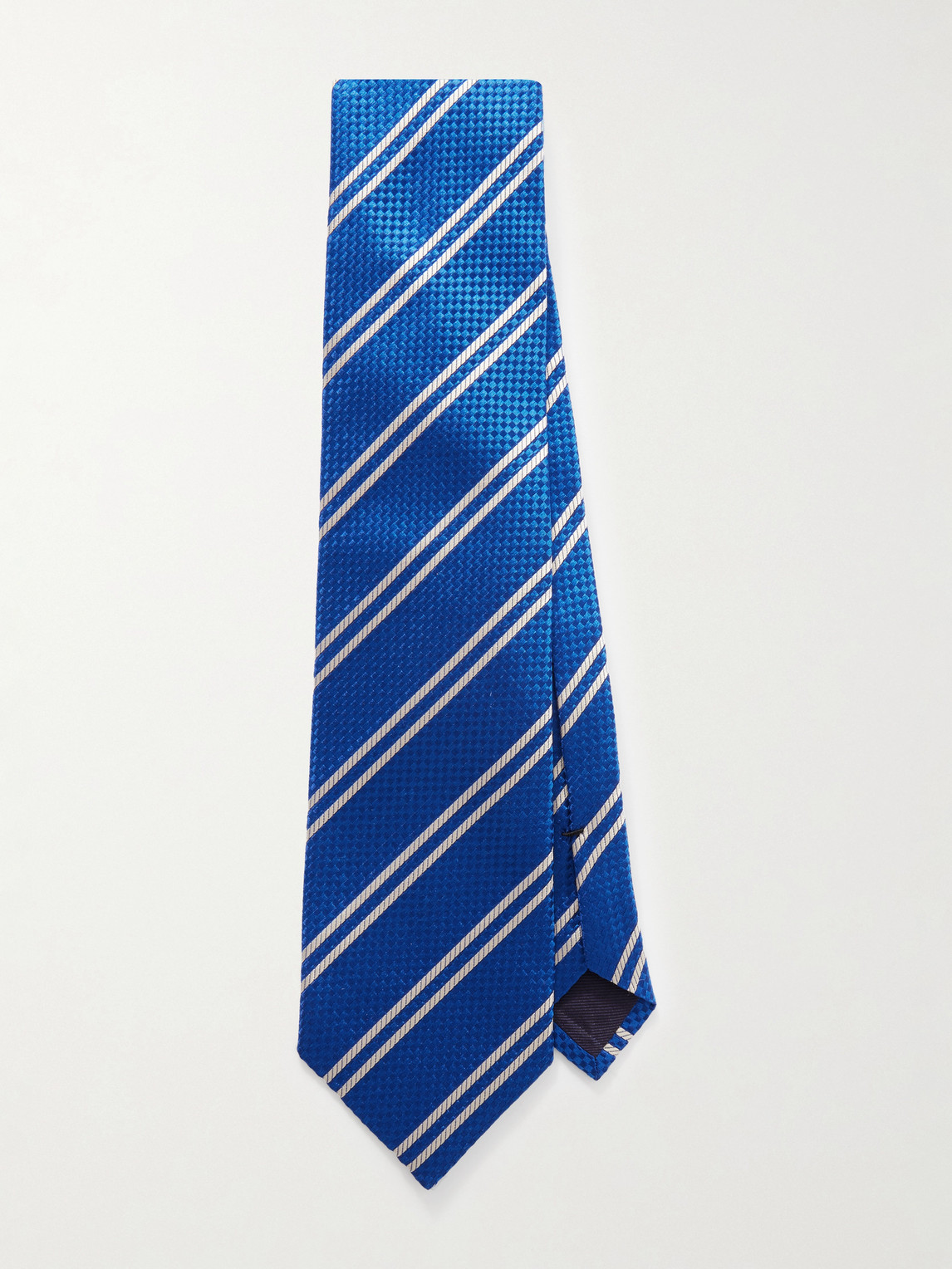 Tom Ford 8cm Striped Silk-jacquard Tie In Blue