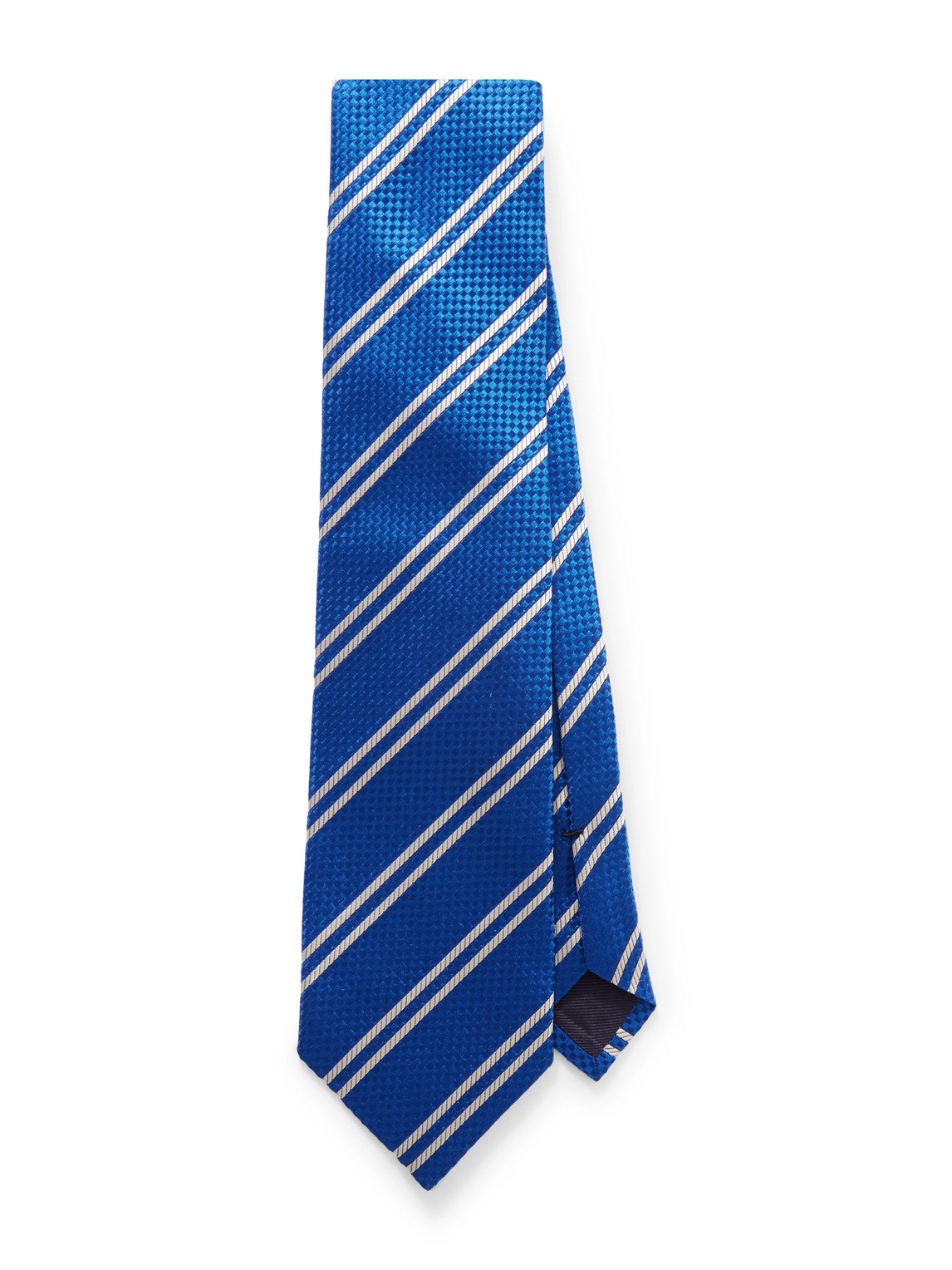 Tom Ford 8cm Striped Silk-jacquard Tie In Blue