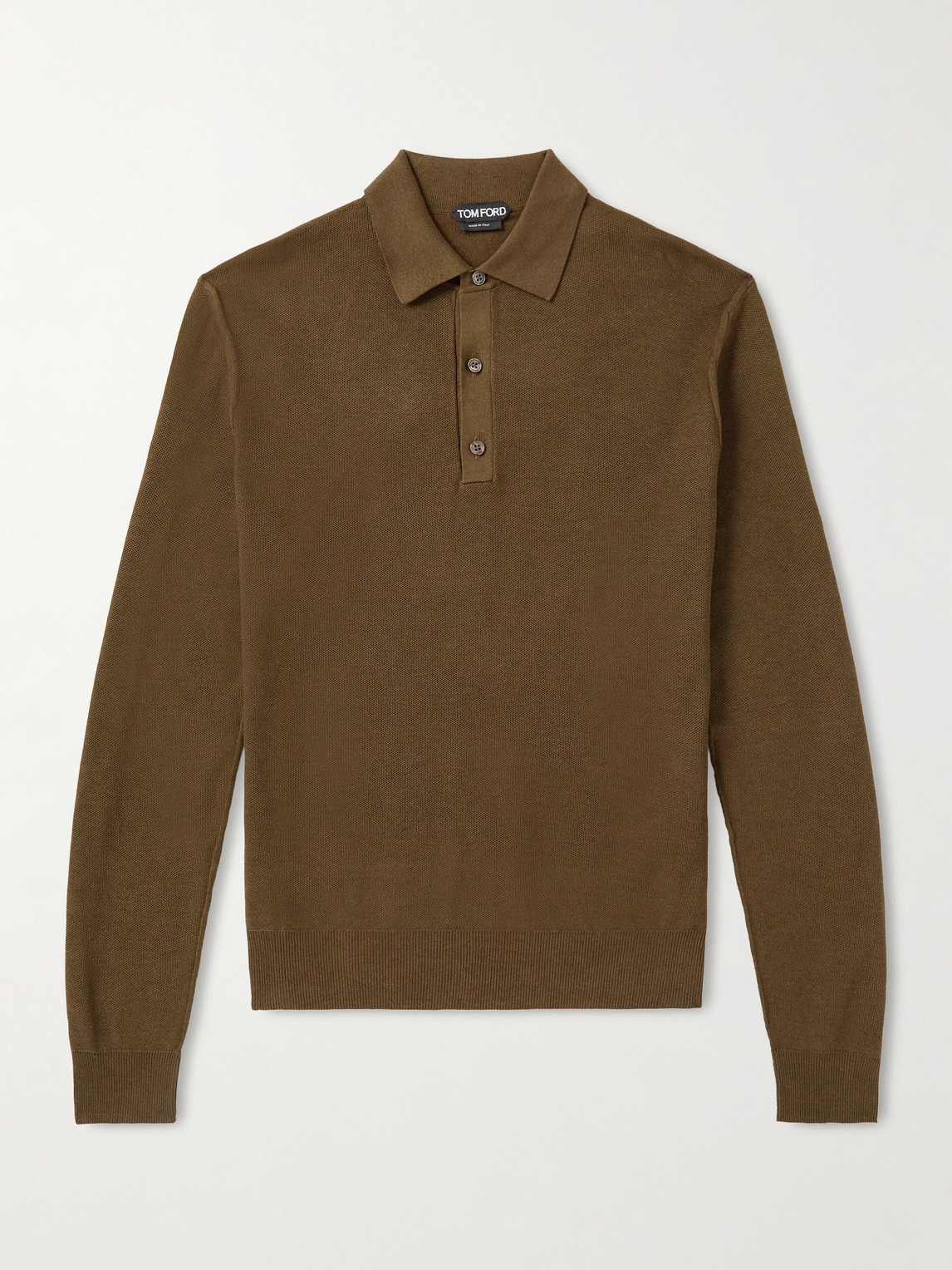 Tom Ford Silk and Cotton-Blend Piqué Polo Shirt - Men