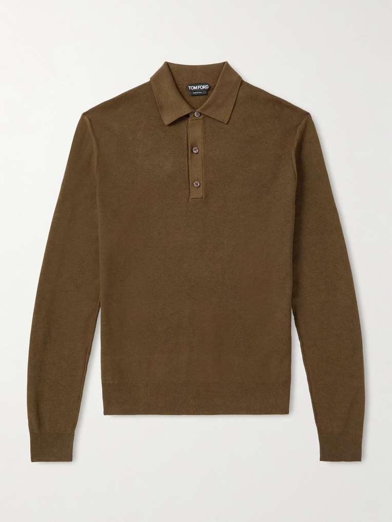 Tom Ford — Silk and Cotton-Blend Piqué Polo Shirt