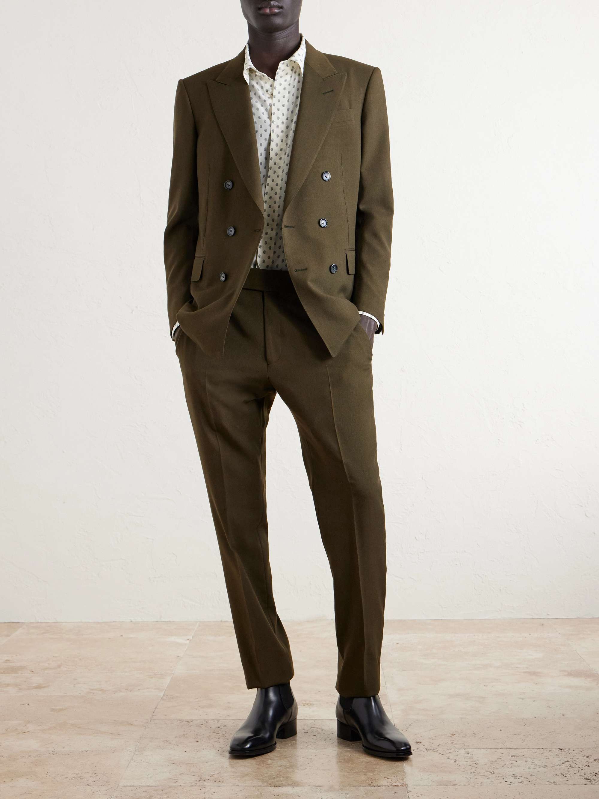 TOM FORD Atticus Straight-Leg Wool, Cashmere and Silk-Blend Canvas