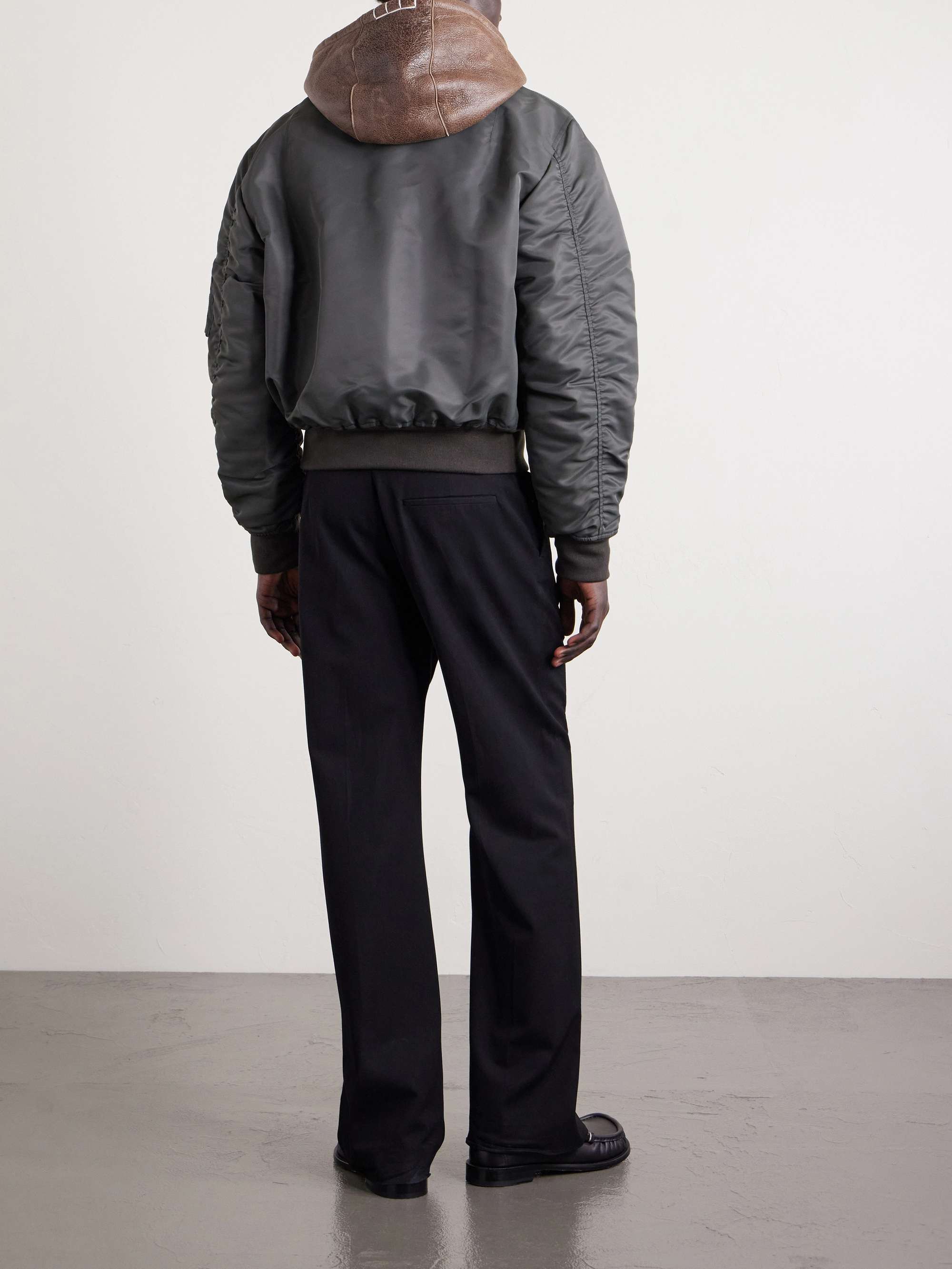 JW ANDERSON Shearling-Trimmed Padded Shell Hooded Bomber Jacket