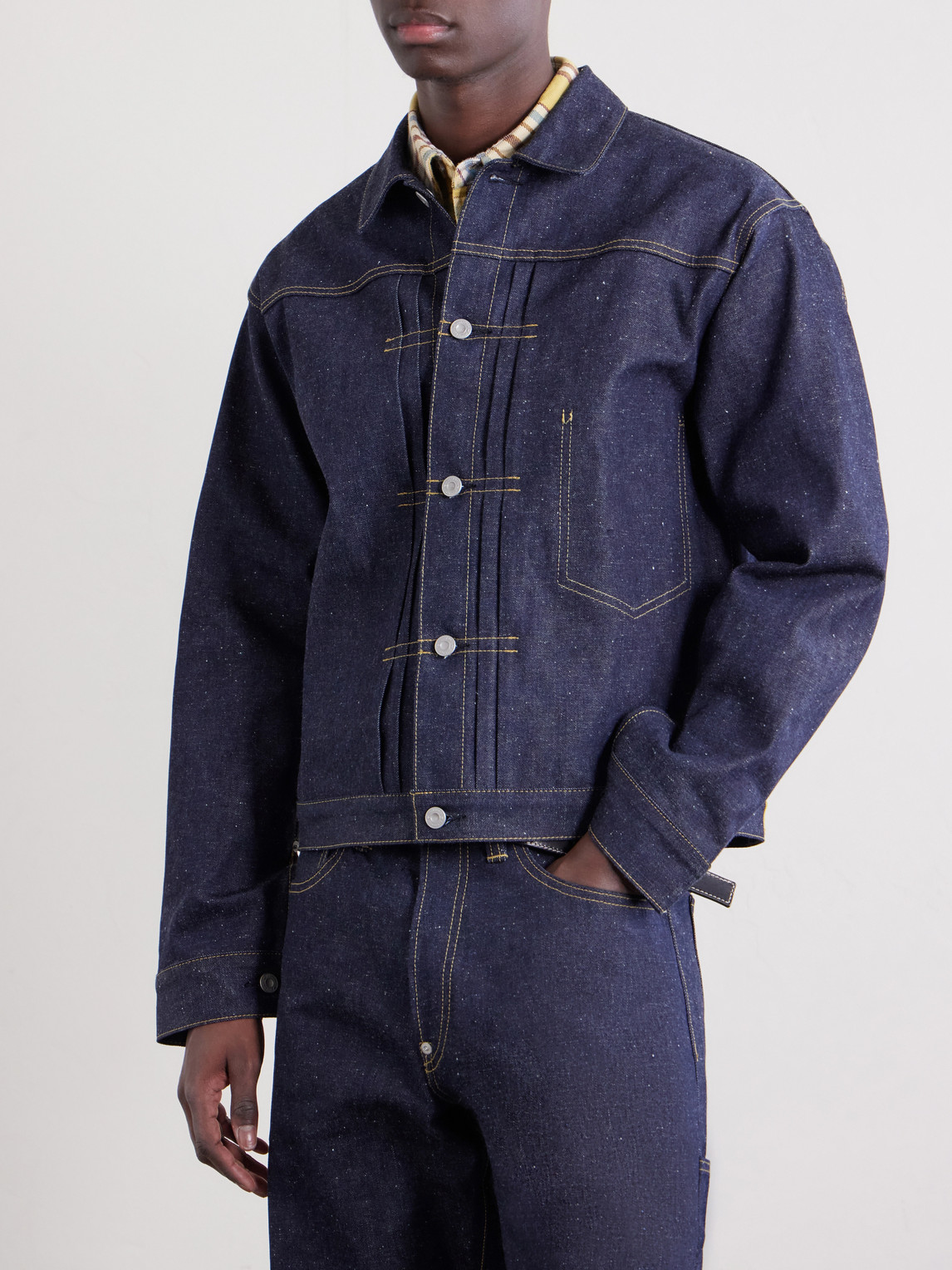  Human Made - Pleated Denim Jacket - Men - Blue - S 