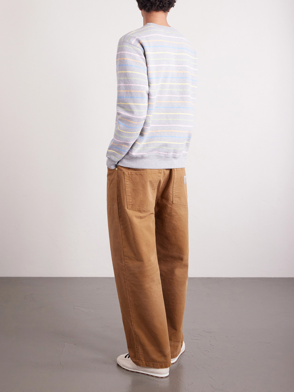 Logo-Print Striped Cotton-Jersey Sweatshirt