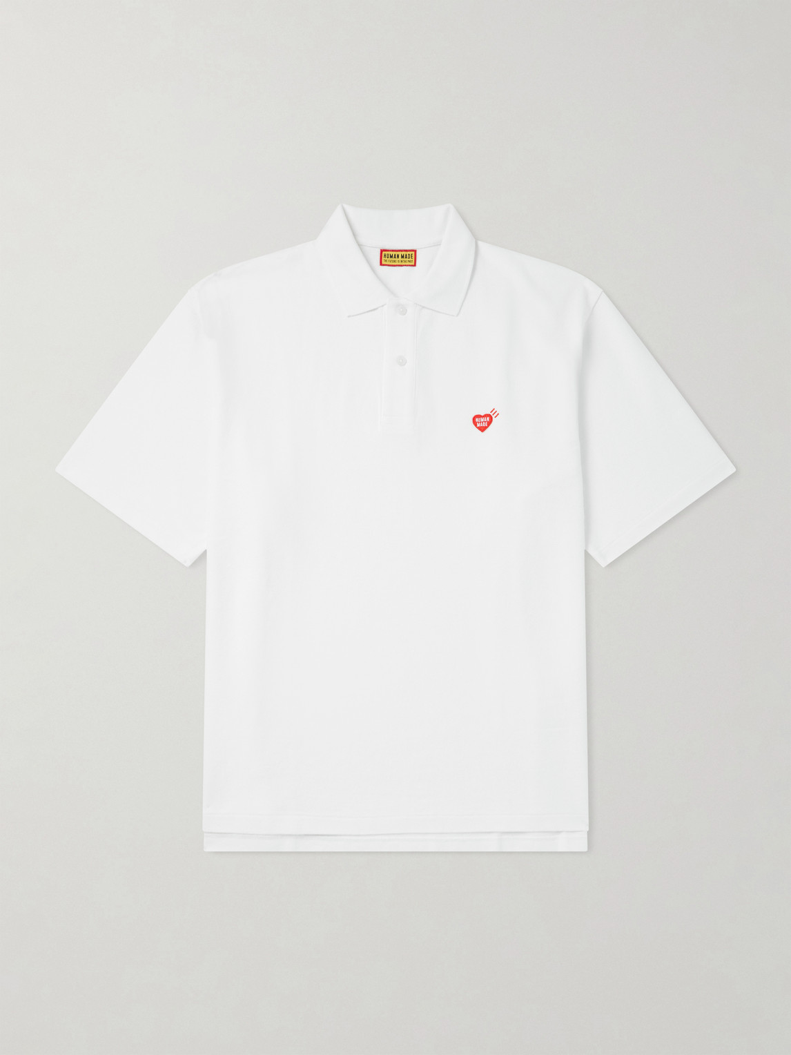 Human Made Logo-detailed Cotton-piqué Polo Shirt In White