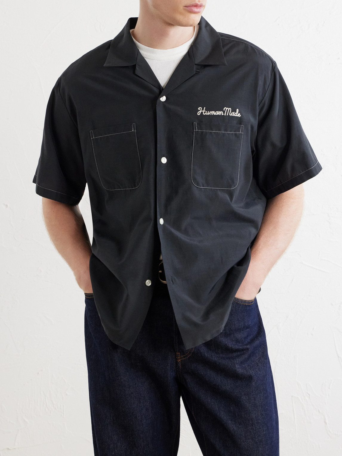 Souvenir Logo-Embroidered Poplin Shirt